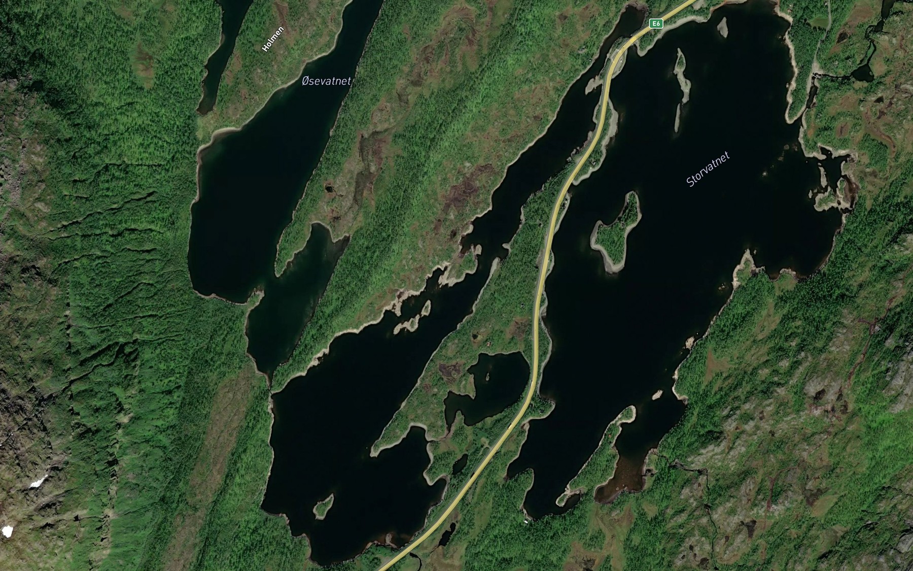 Satellite map of the Langvatnet