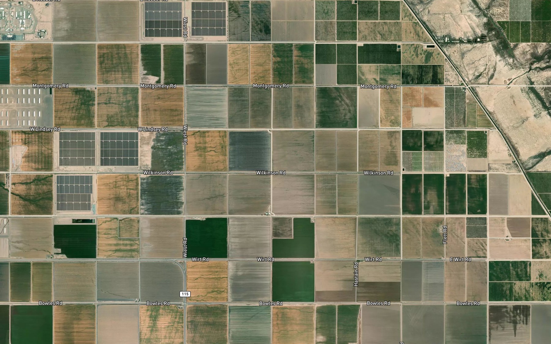 Satellite map of the F Drain