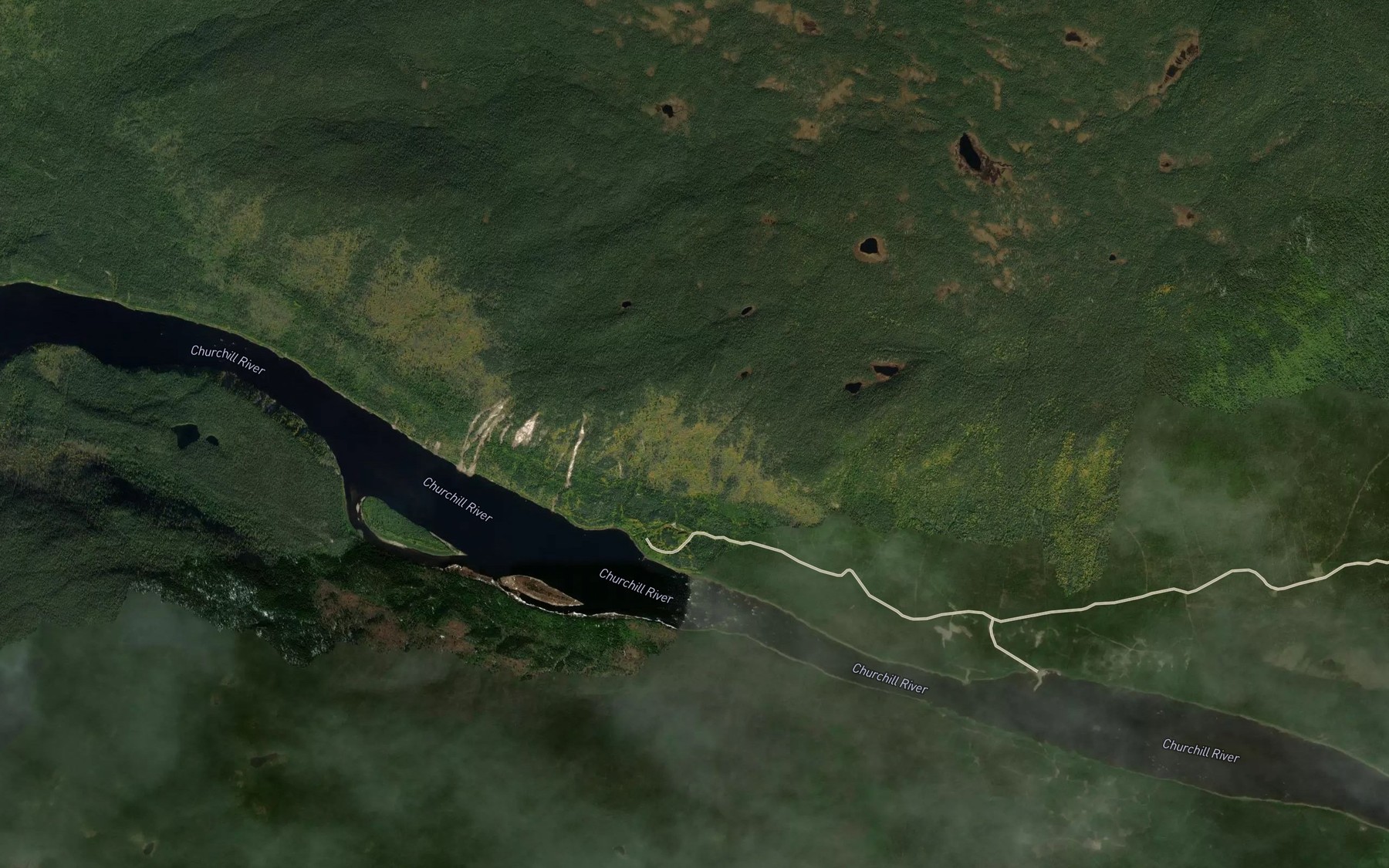 Satellite map of the Gull Island Rapids