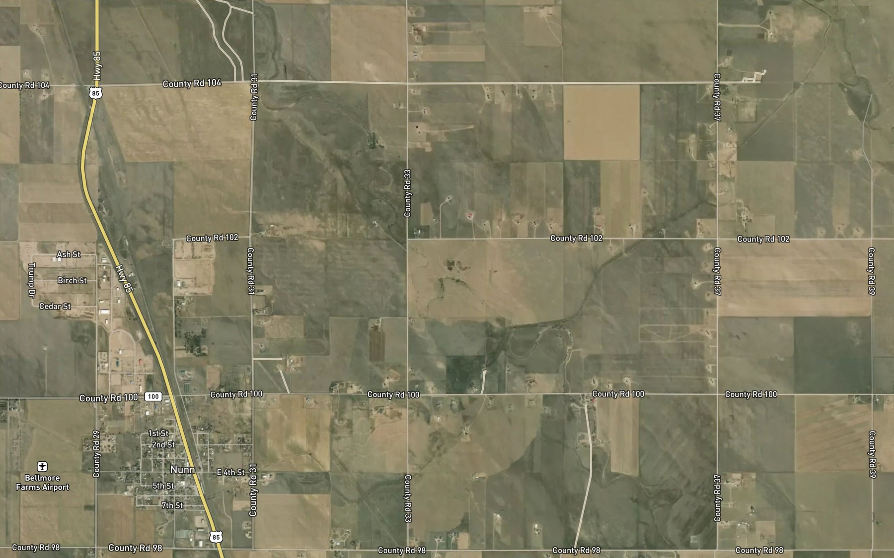 Satellite map of the Boyd Springs