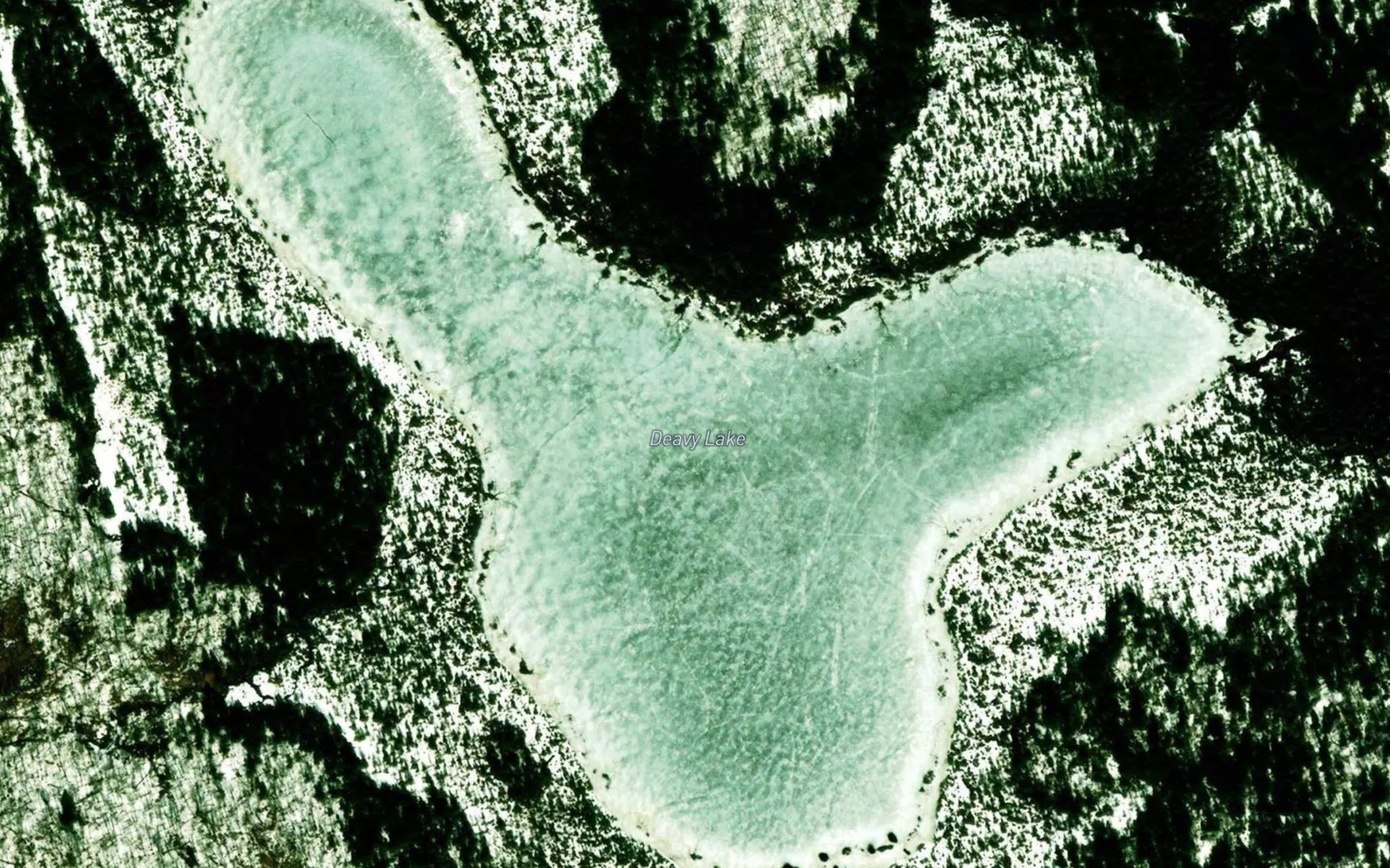 Satellite map of the Deavy Lake