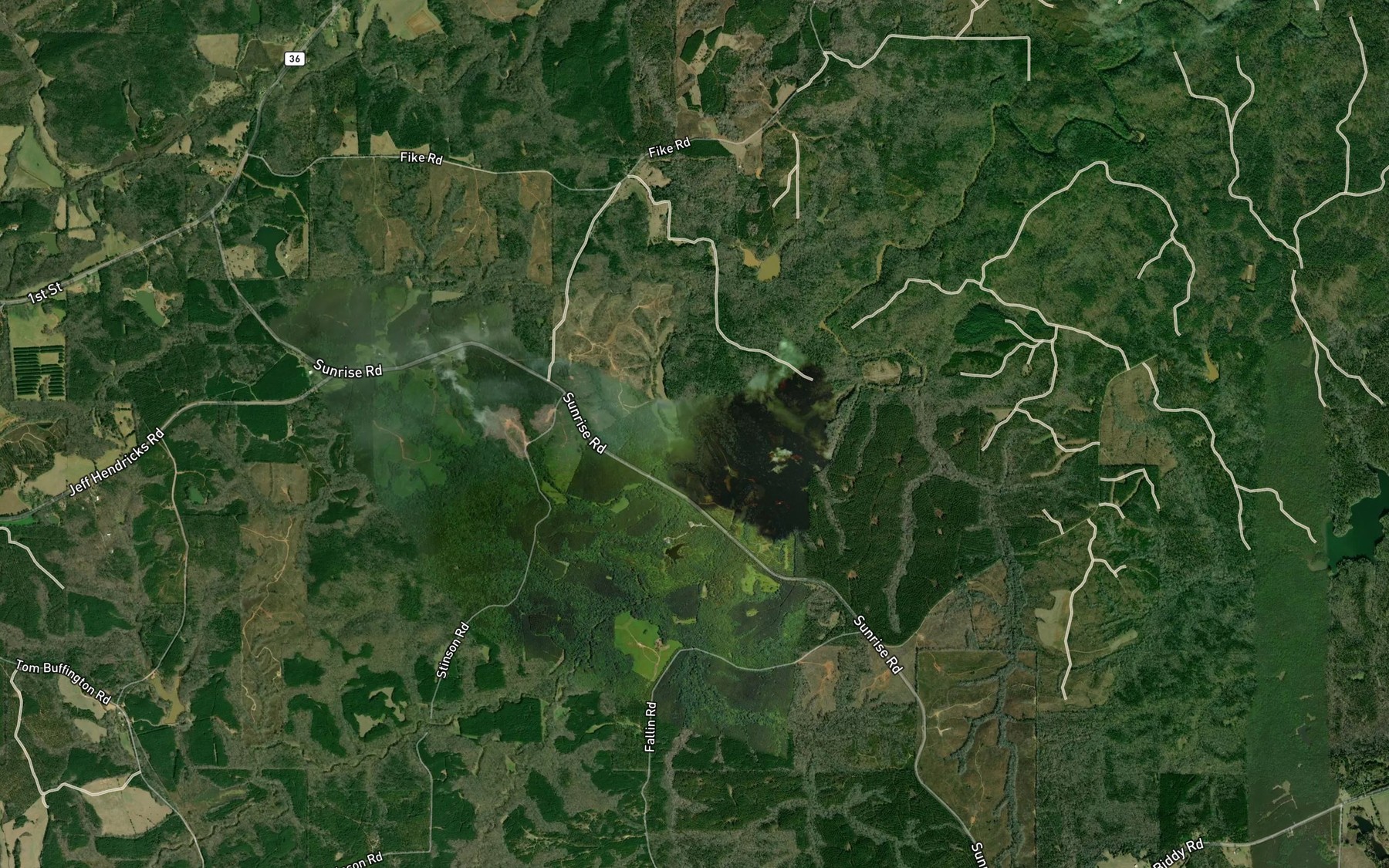 Satellite map of the Russell Branch