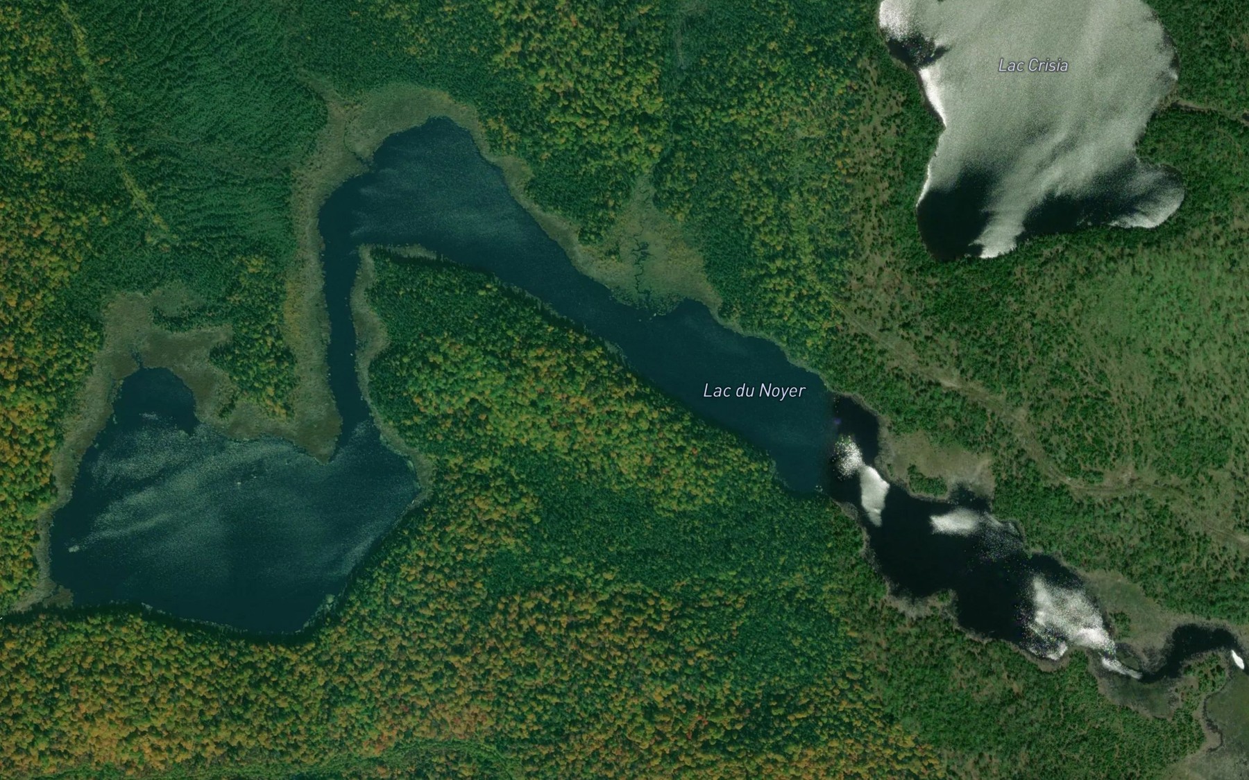 Satellite map of the Lac du Noyer