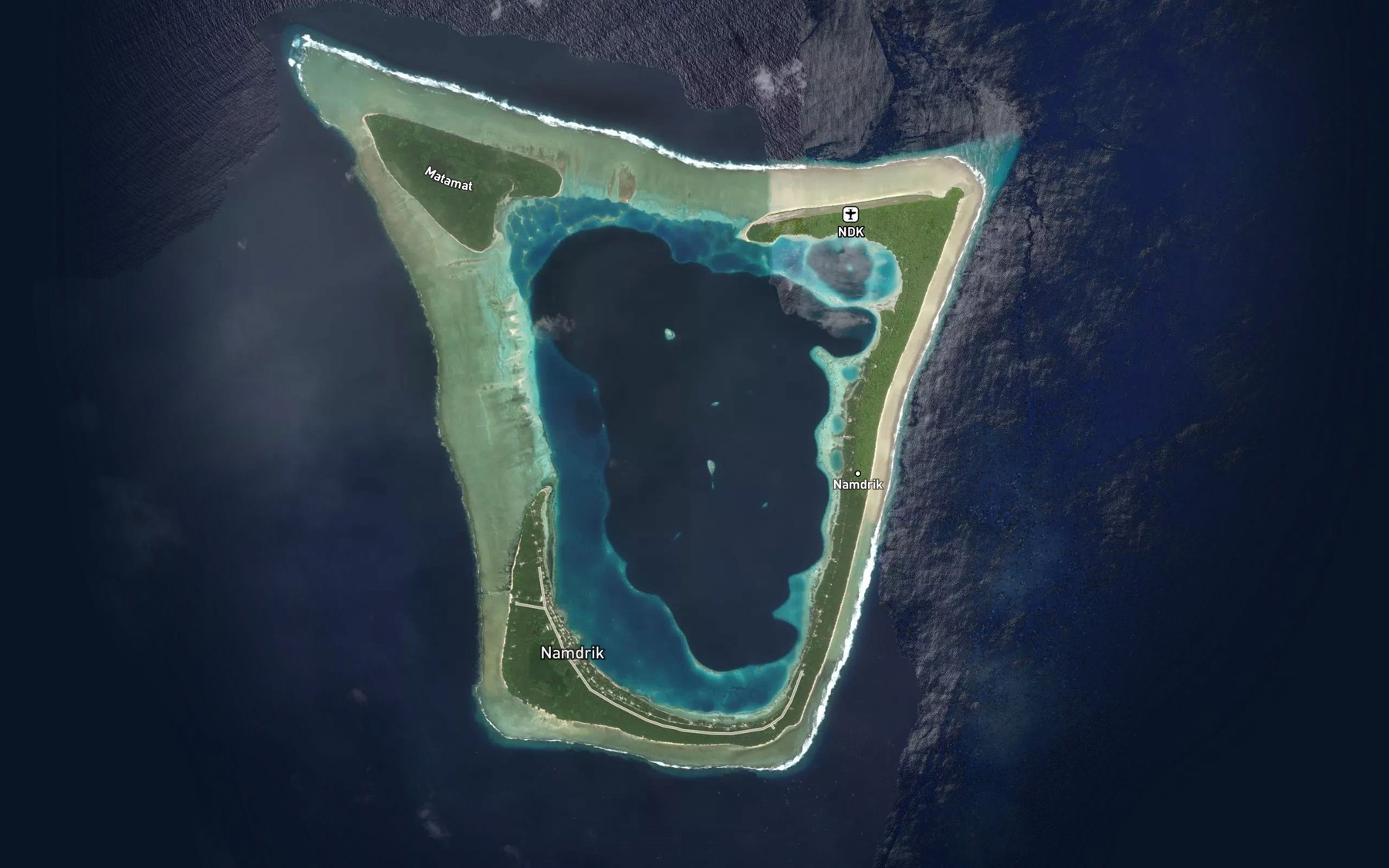 Satellite map of the Namdrik Lagoon
