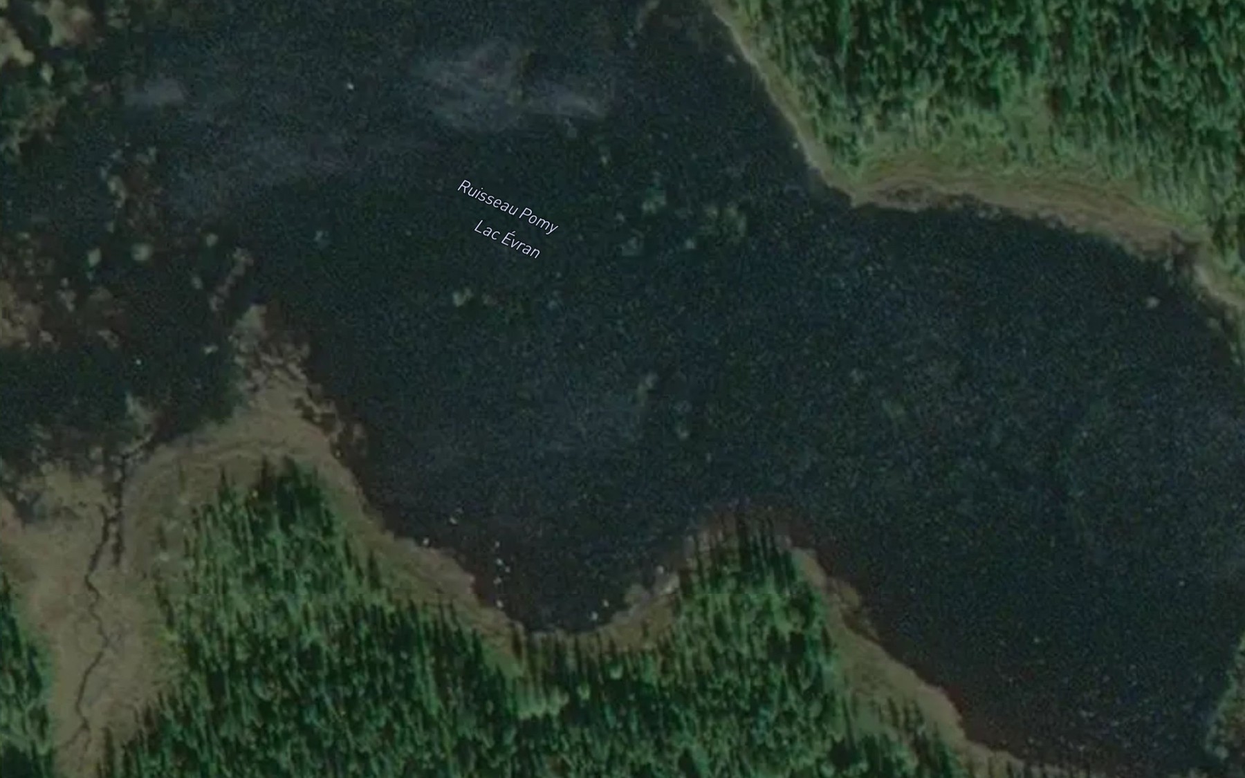 Satellite map of the Lac Evran