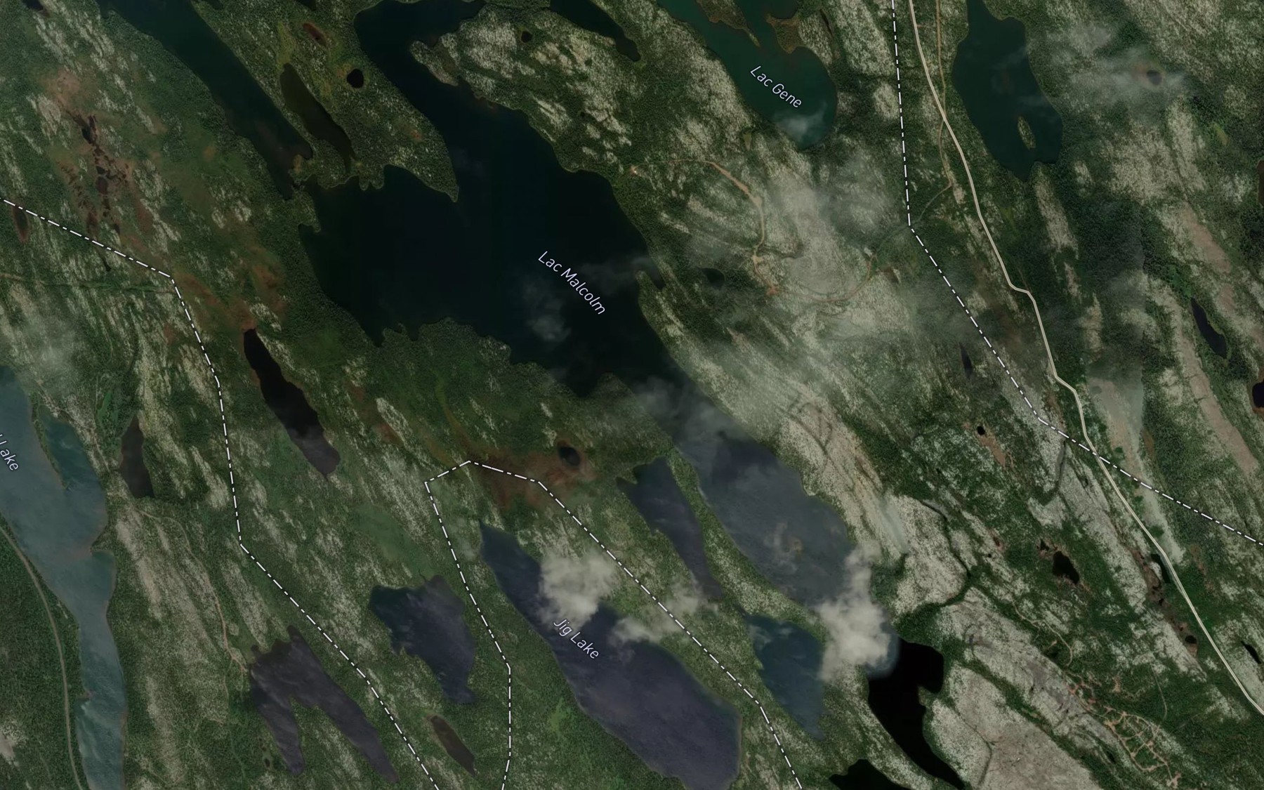 Satellite map of the Lac Malcolm