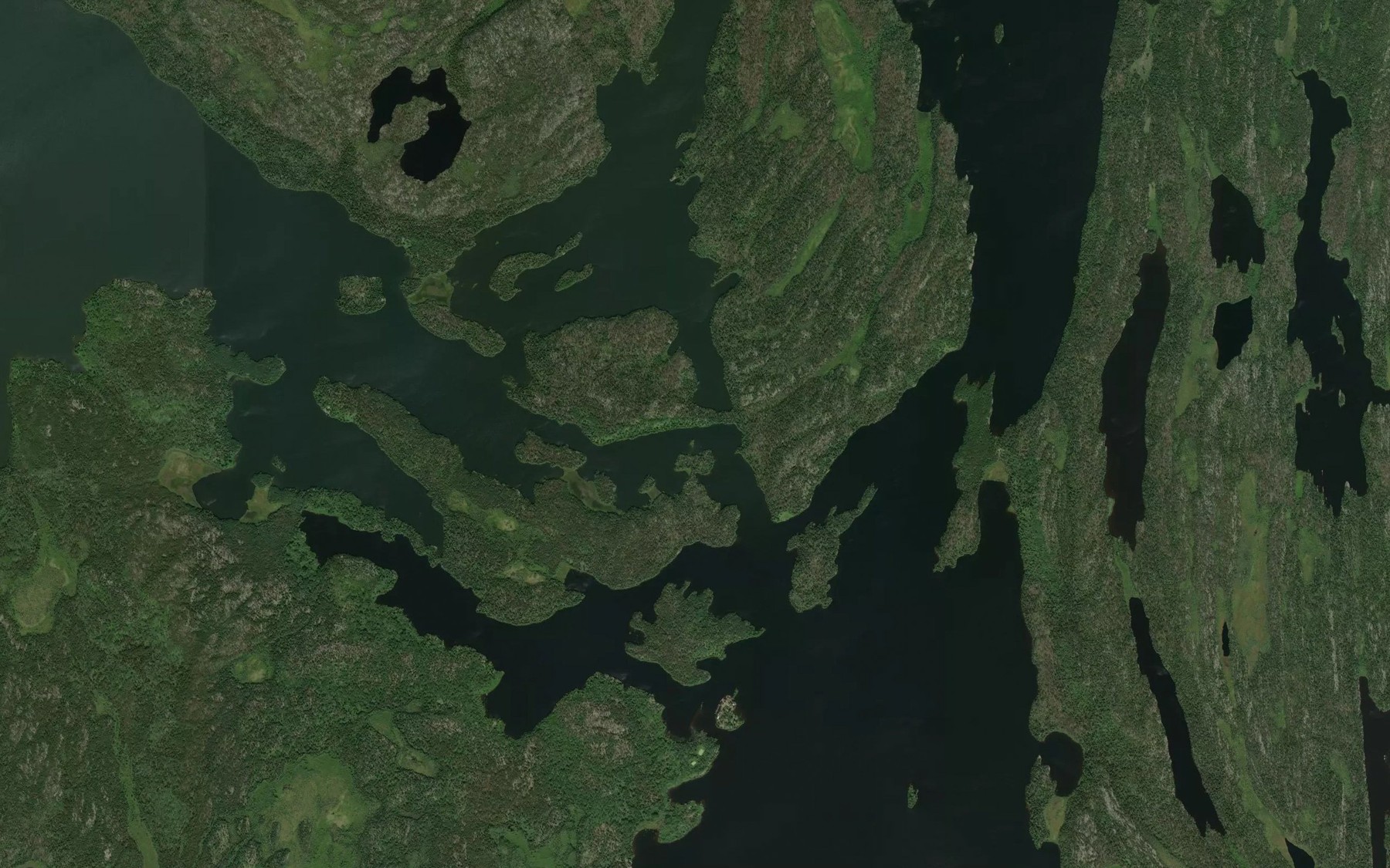 Satellite map of the Pickerel Narrows