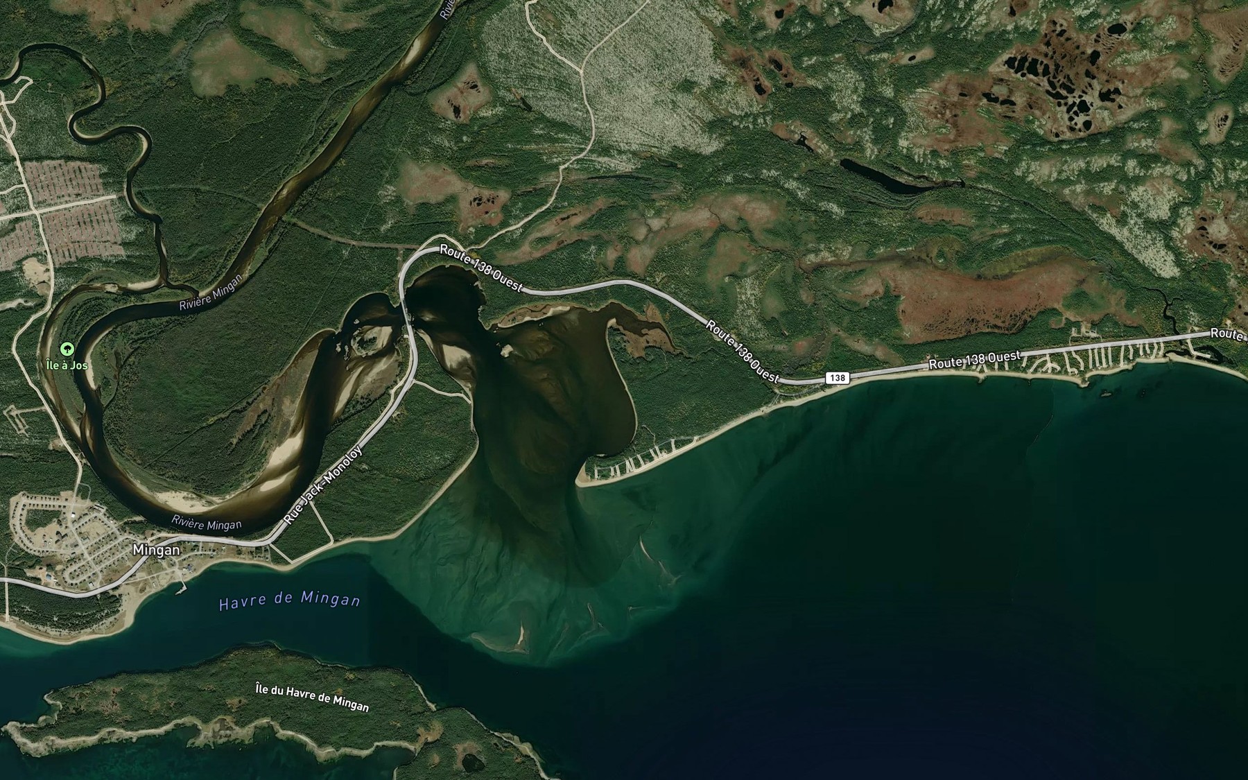 Satellite map of the Riviere Mingan
