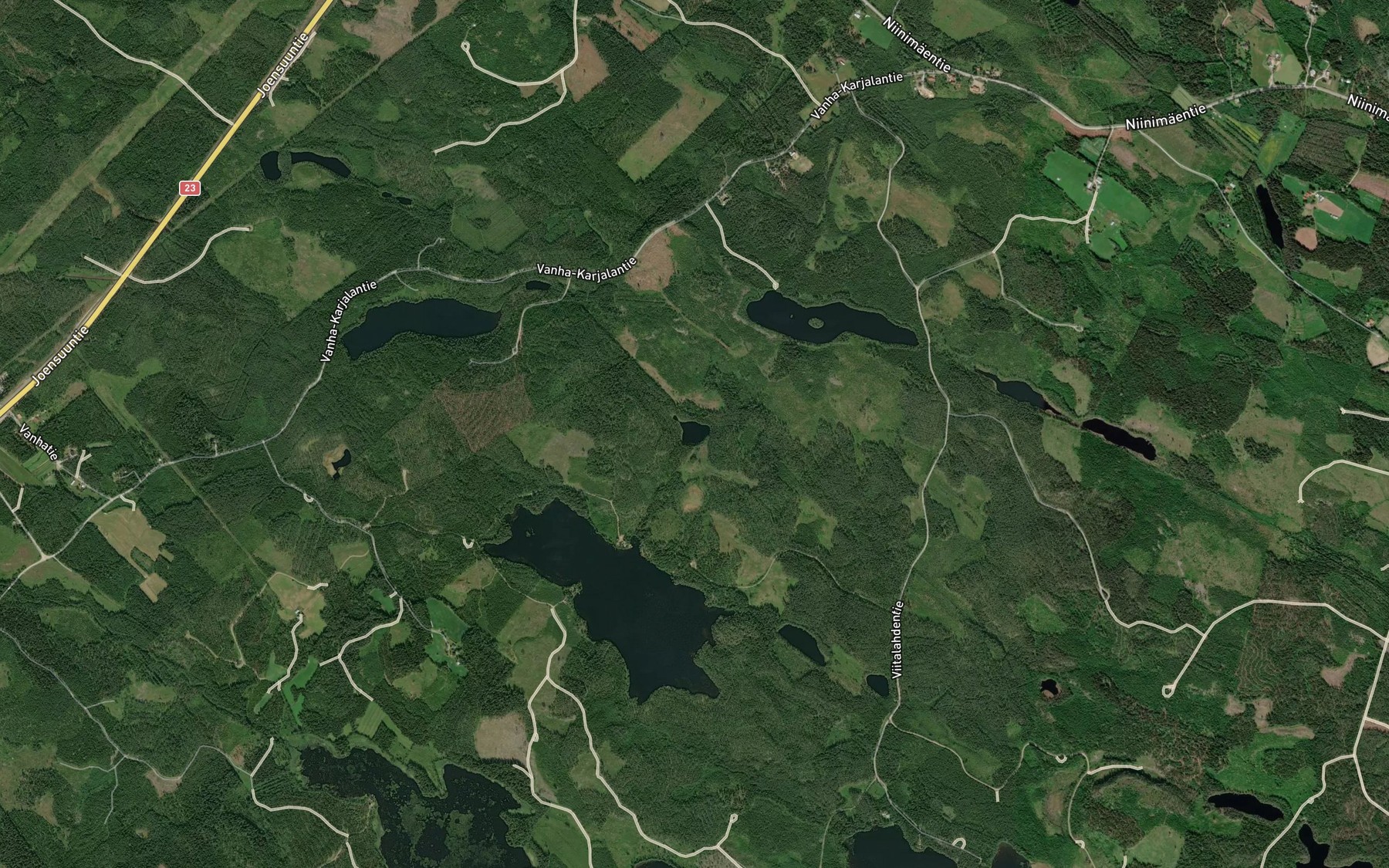Satellite map of the Valkeislampi