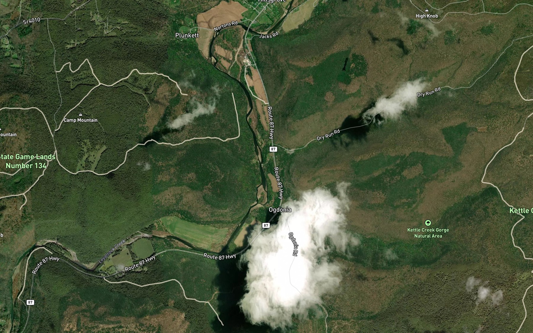 Satellite map of the Dry Run