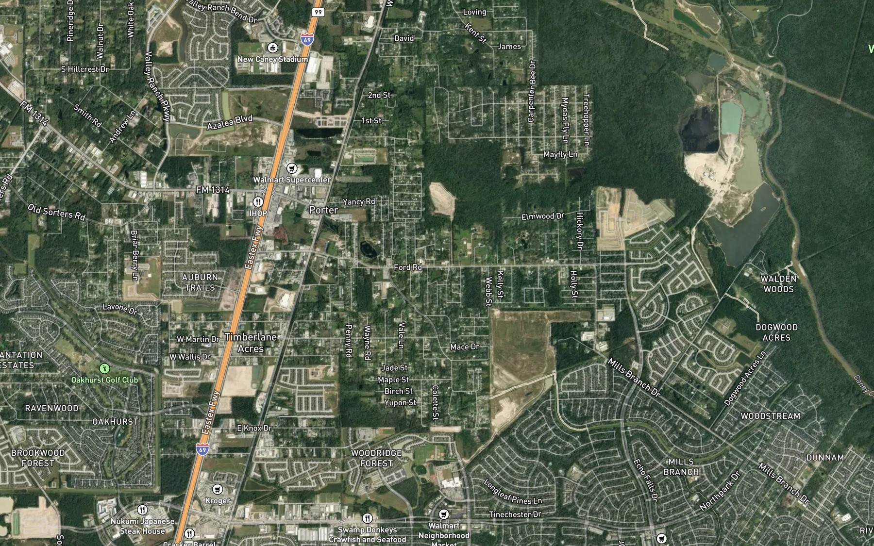 Satellite map of the Shadow Lake