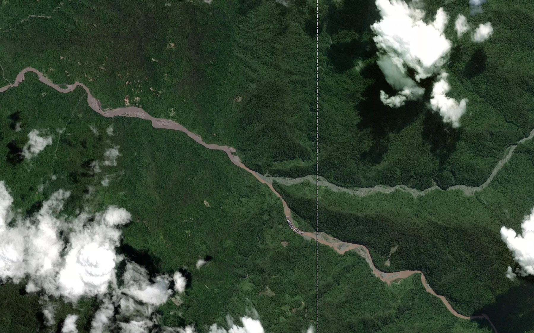 Satellite map of the Wasiba River