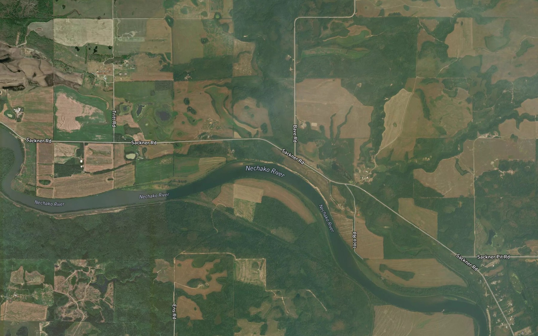 Satellite map of the Leduc Creek