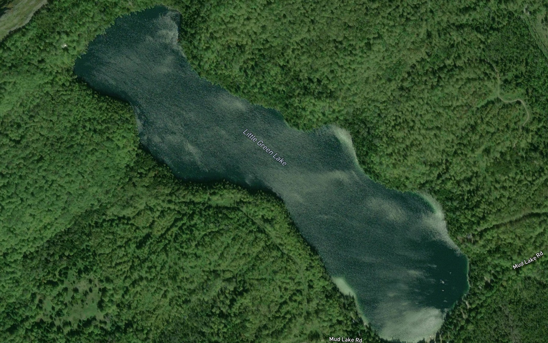 Satellite map of the Little Green Lake