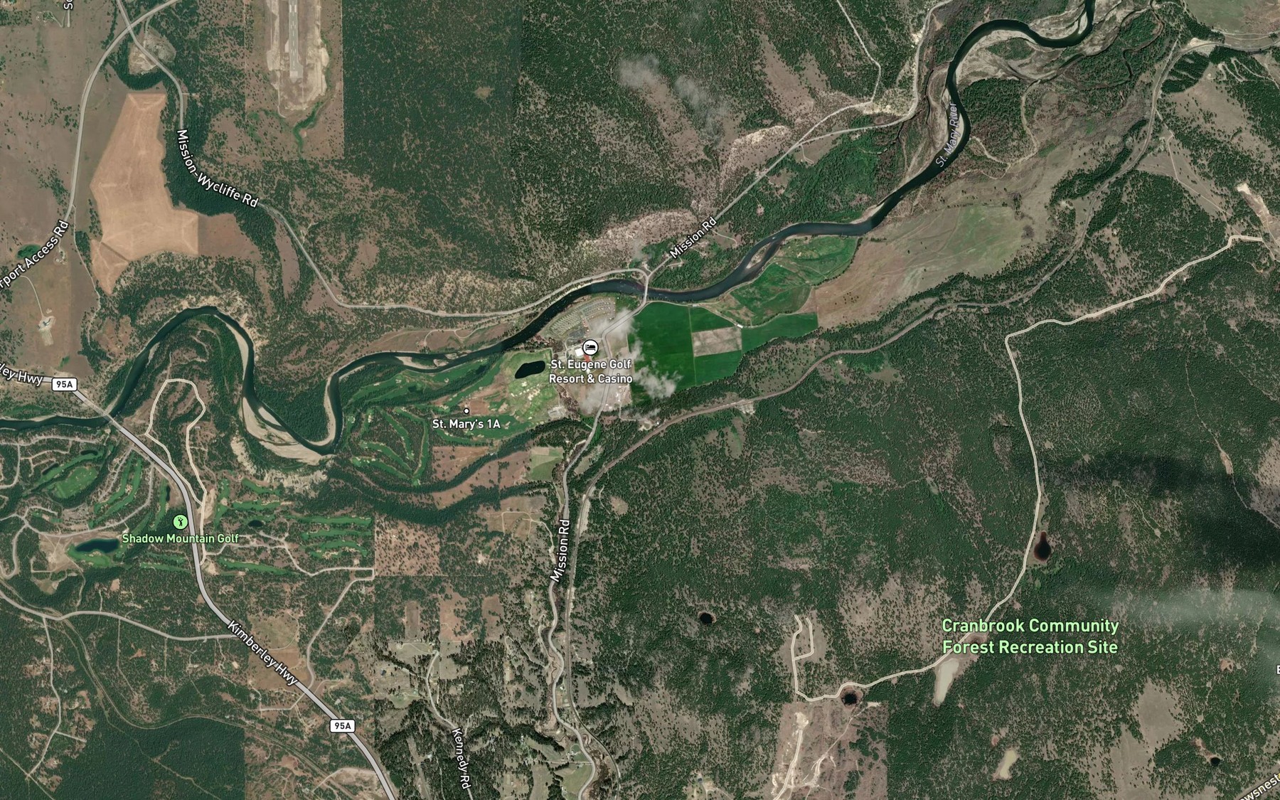 Satellite map of the Joseph Creek
