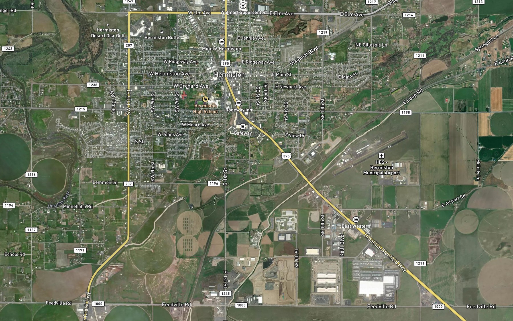 Satellite map of the Sullivan Spring