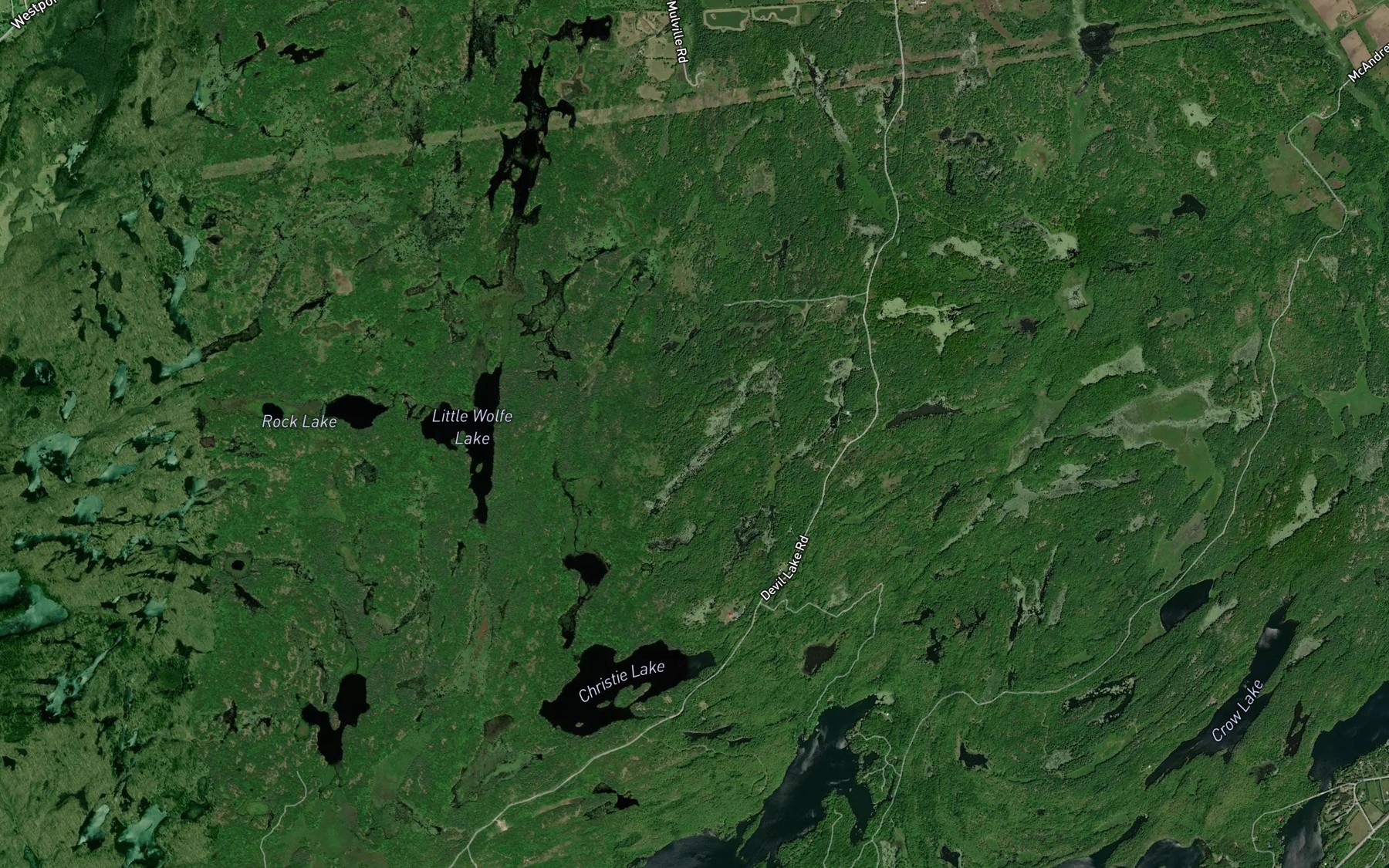 Satellite map of the Gailhowie Pond