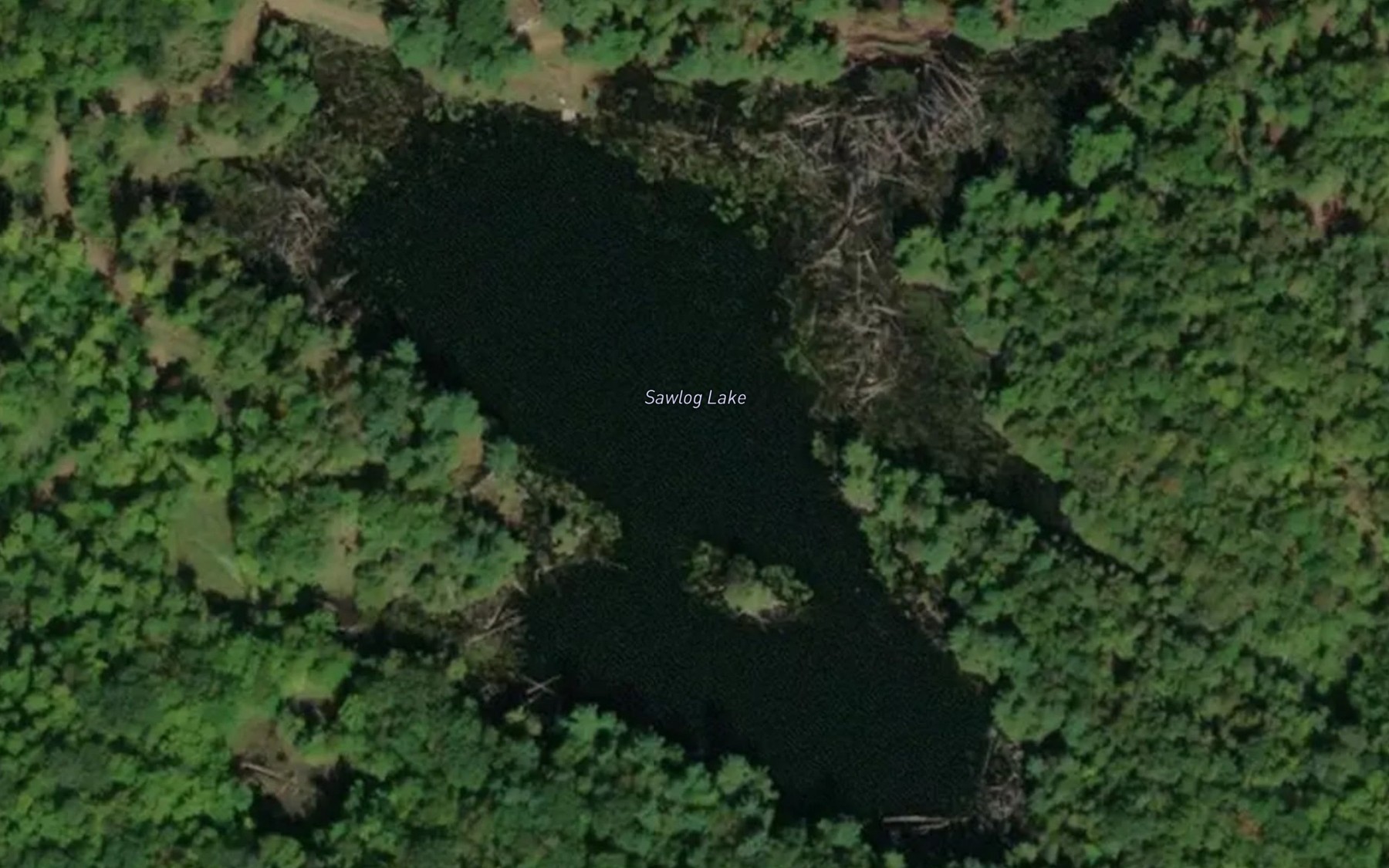 Satellite map of the Sawlog Lake