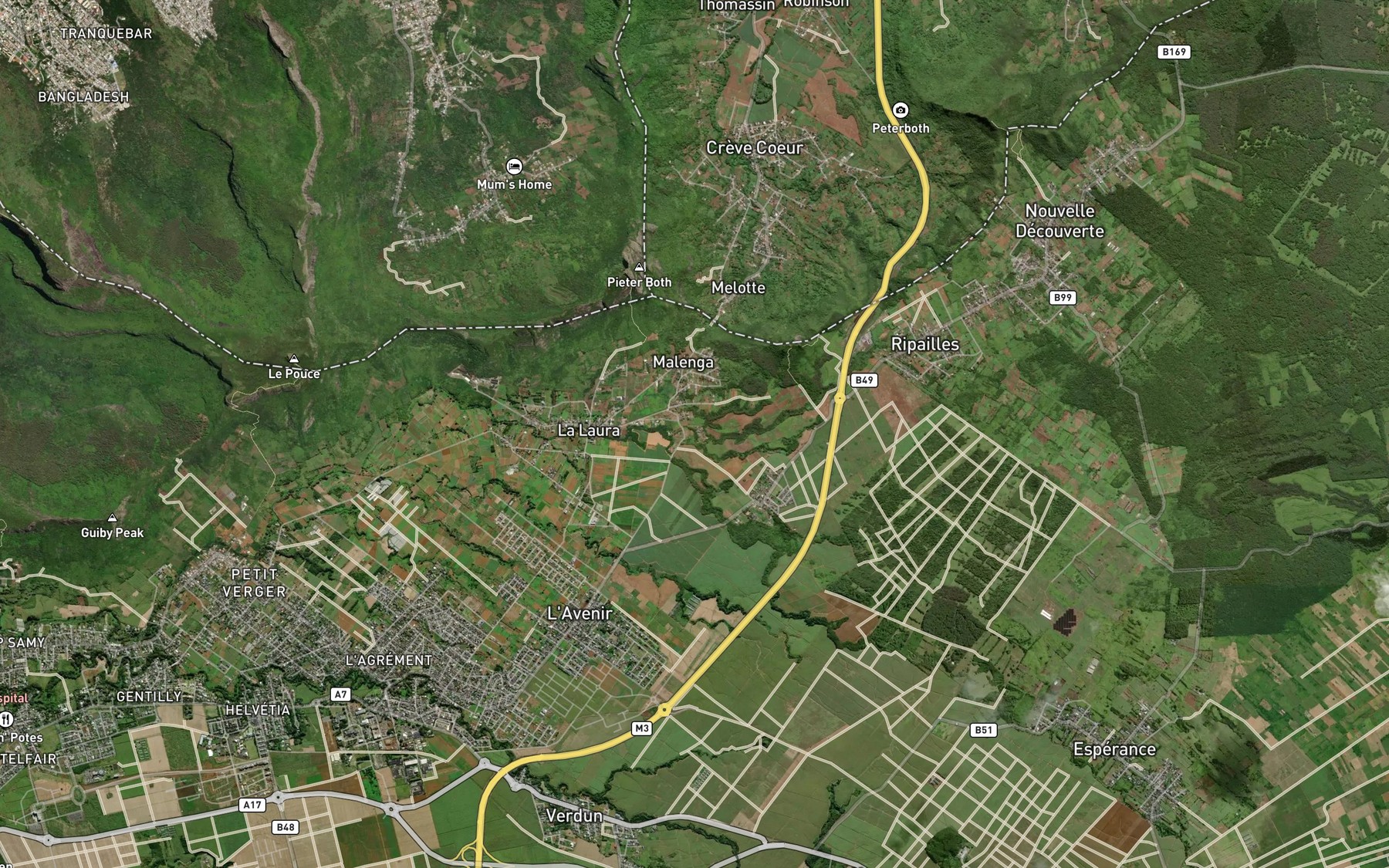 Satellite map of the Rivulet Cresson