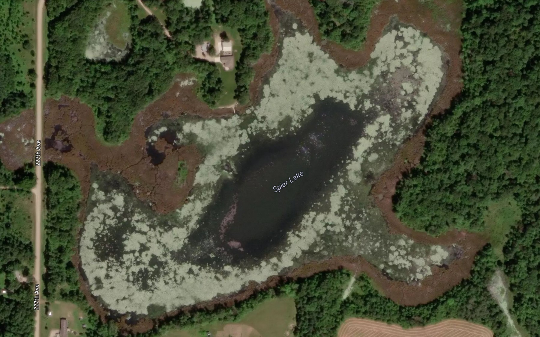 Satellite map of the Spier Lake