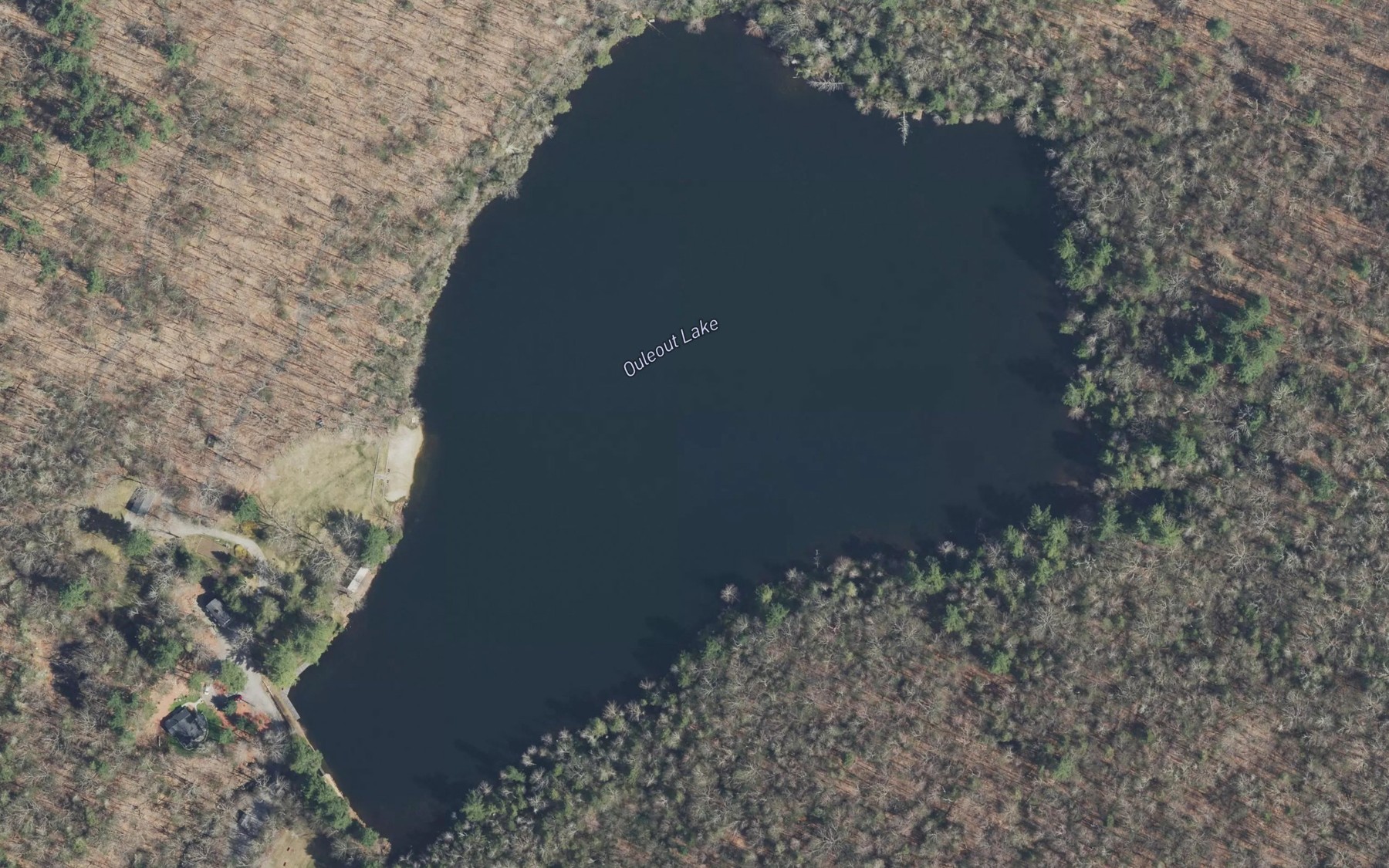 Satellite map of the Ouleout Lake