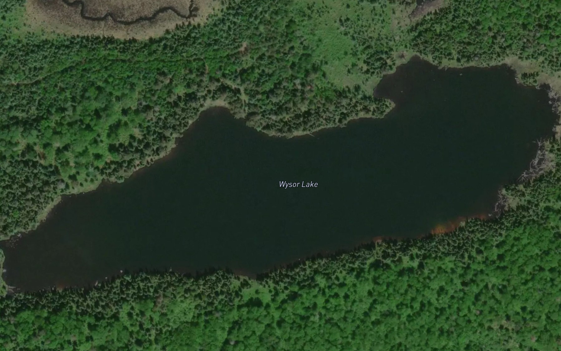 Satellite map of the Wysor Lake