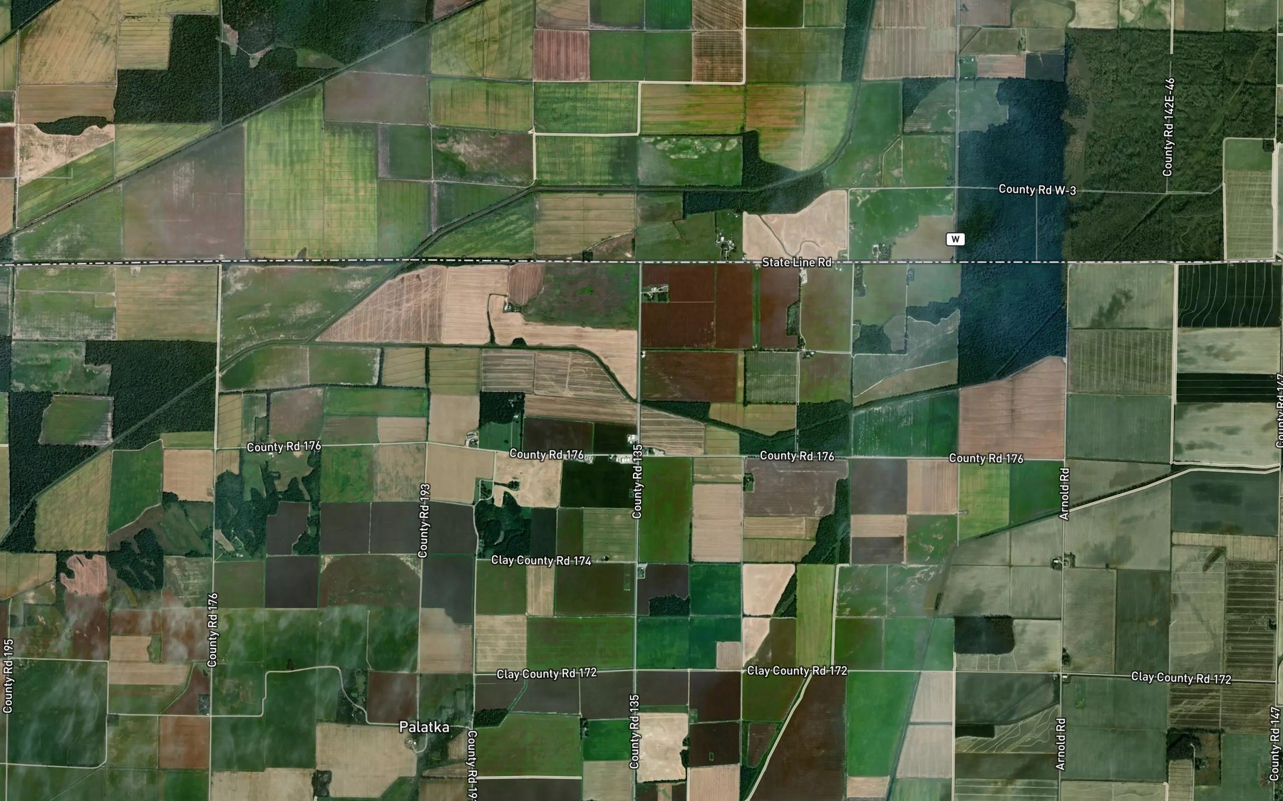 Satellite map of the Indian Creek Ditch