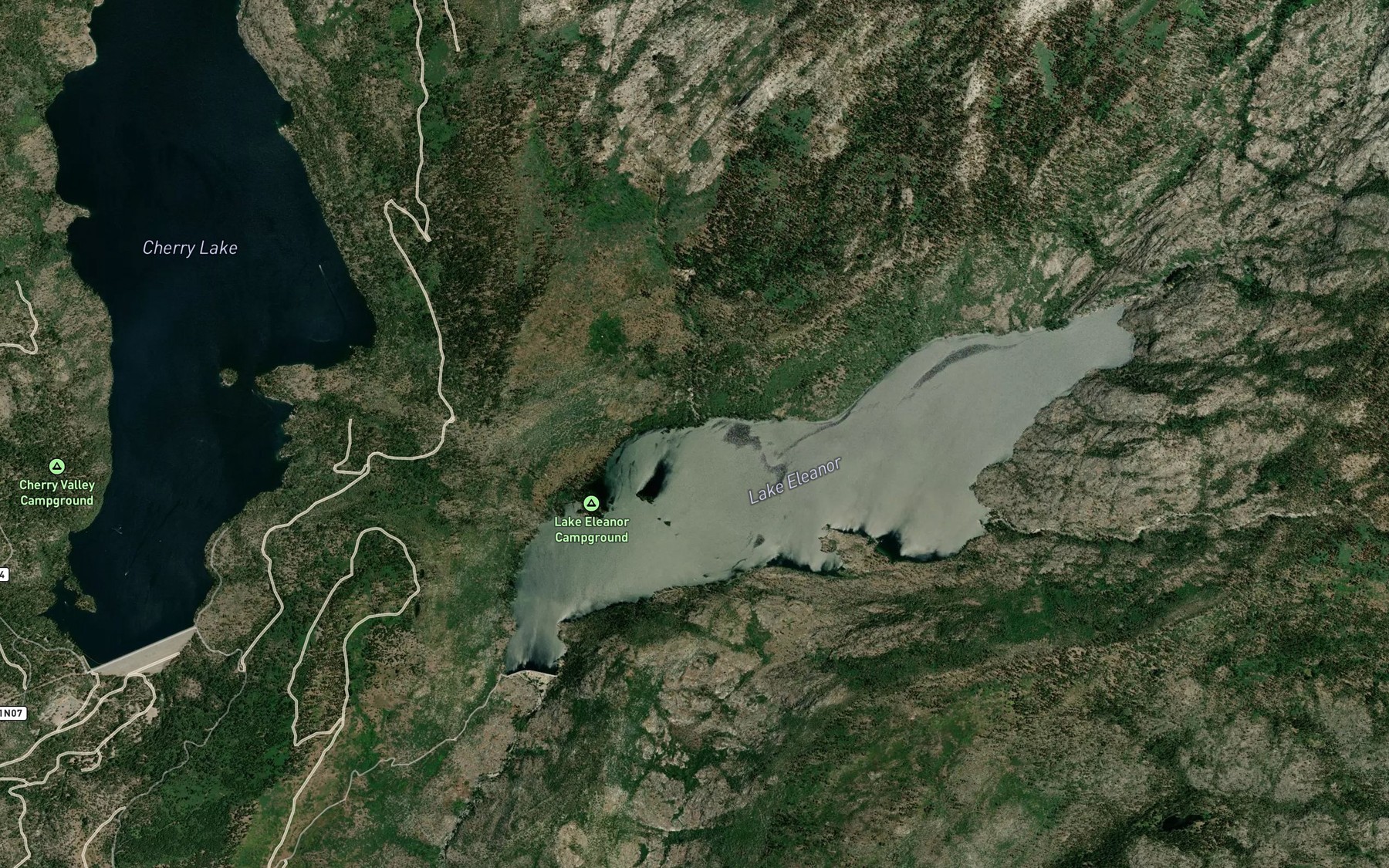 Satellite map of the Kibbie Creek