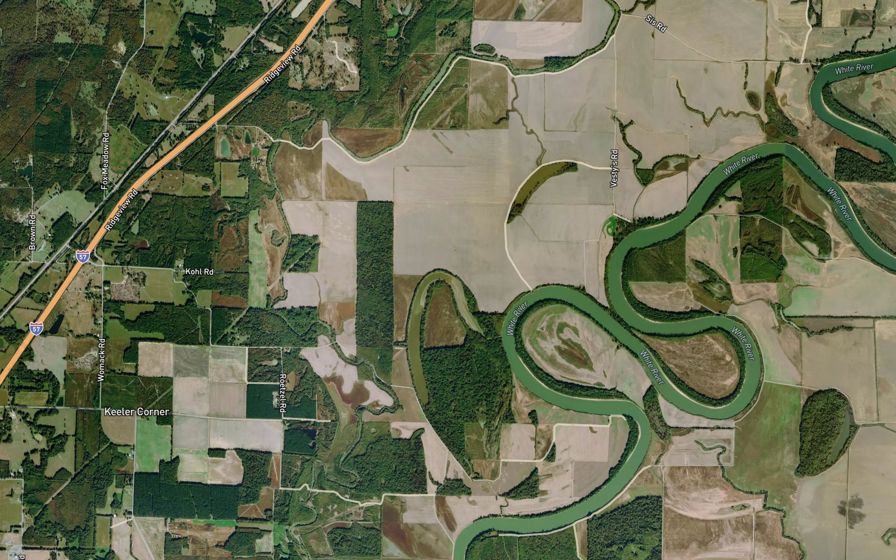 Satellite map of the Horseshoe Lake