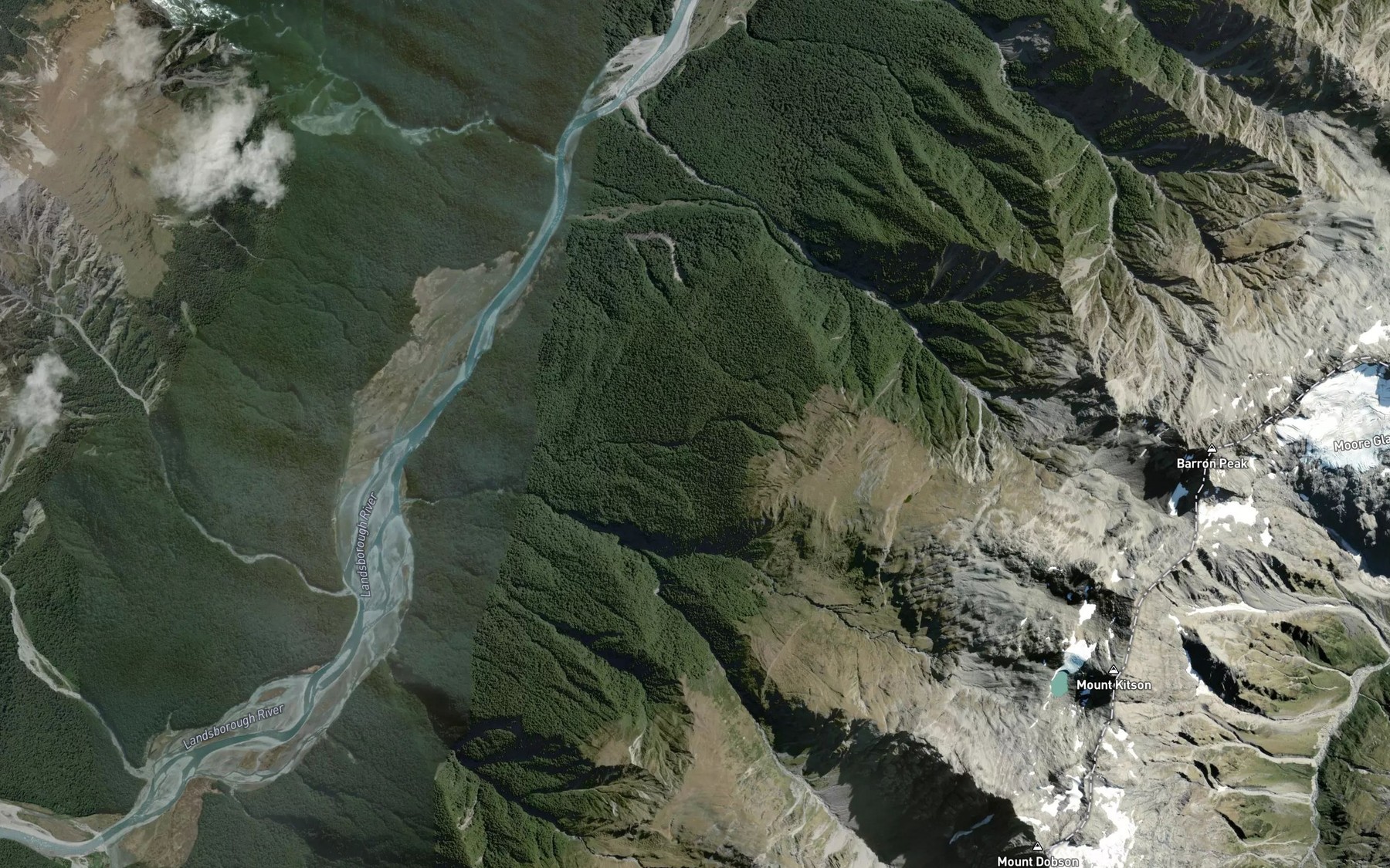 Satellite map of the Dobson Creek