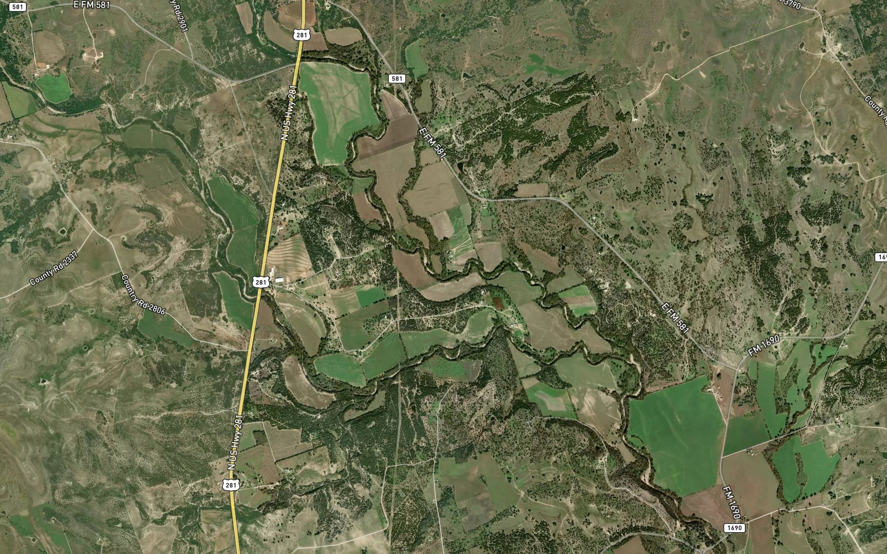 Satellite map of the Mill Branch