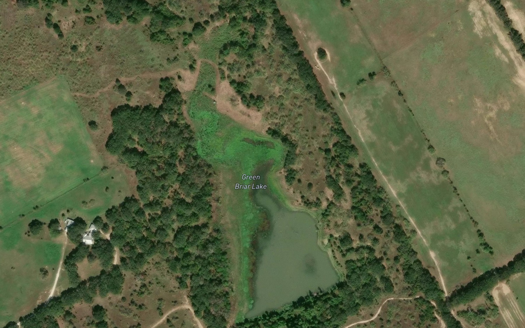 Satellite map of the Green Briar Lake