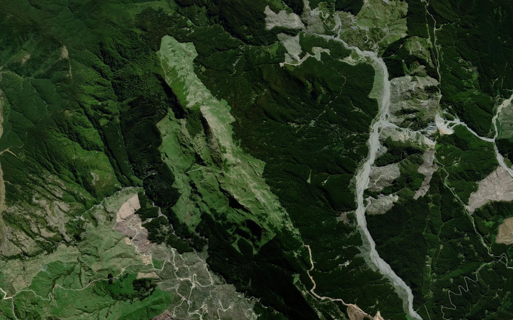 Satellite map of the Ohiupokororo Stream