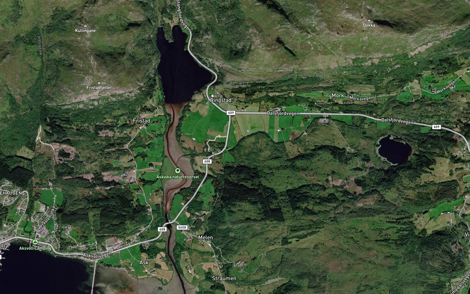 Satellite map of the Ringstadelva