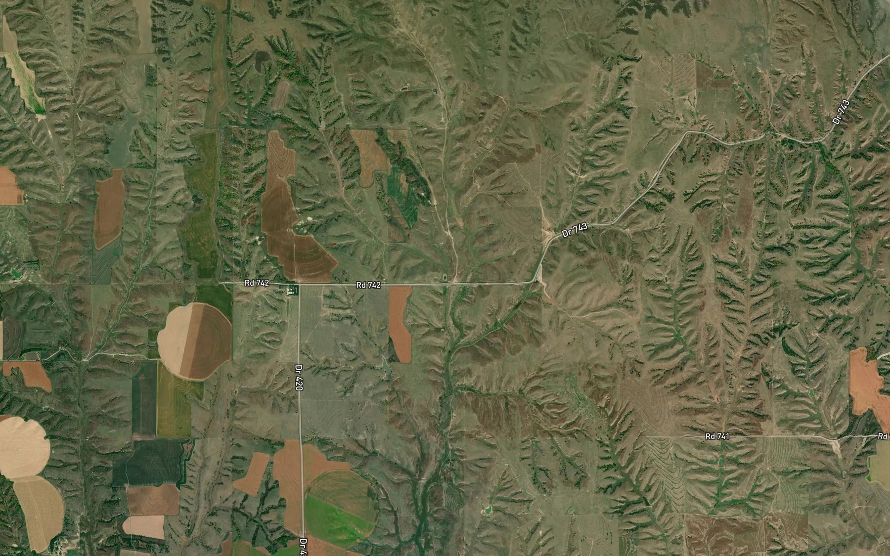 Satellite map of the Gruber Reservoir