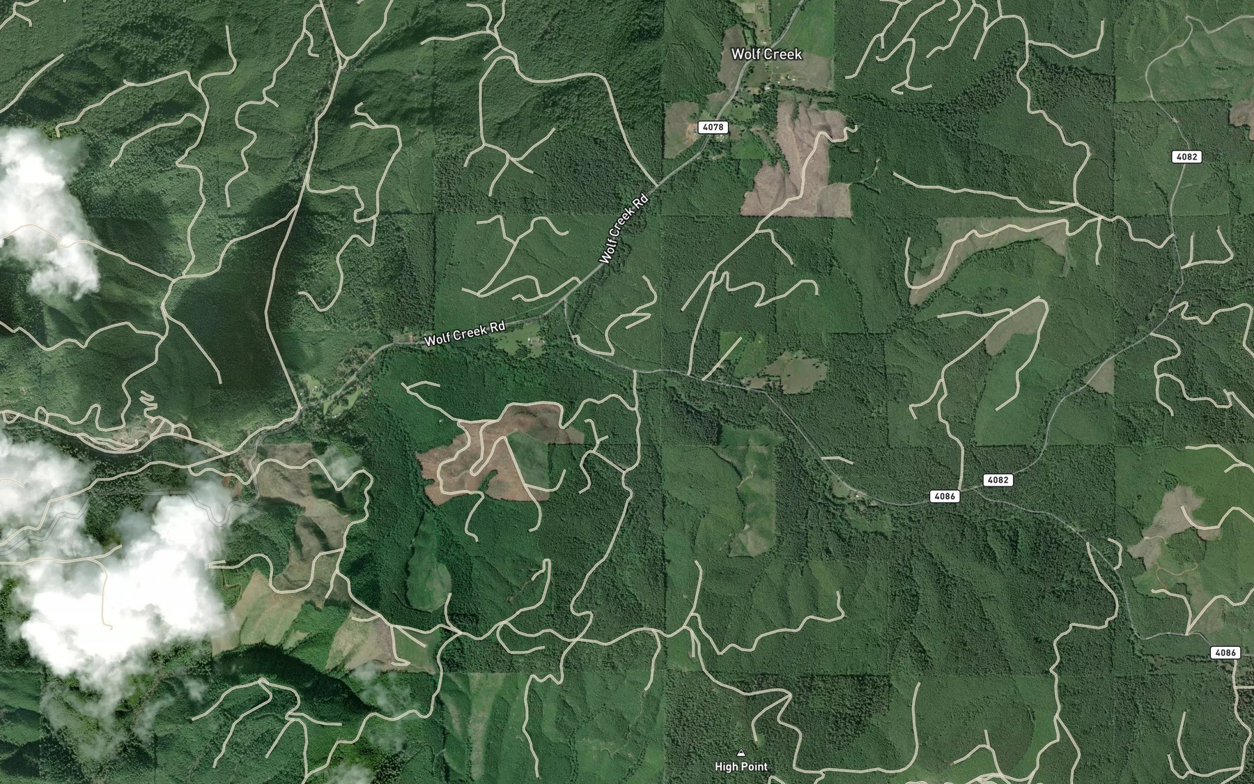 Satellite map of the Fish Creek