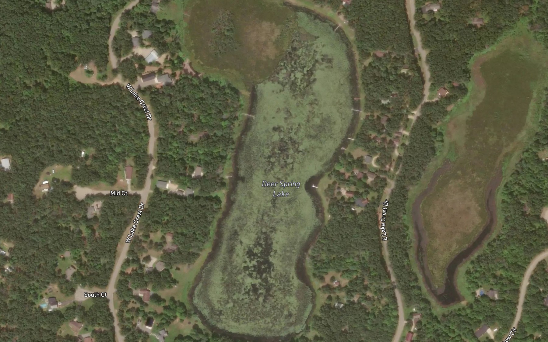 Satellite map of the Deer Spring Lake