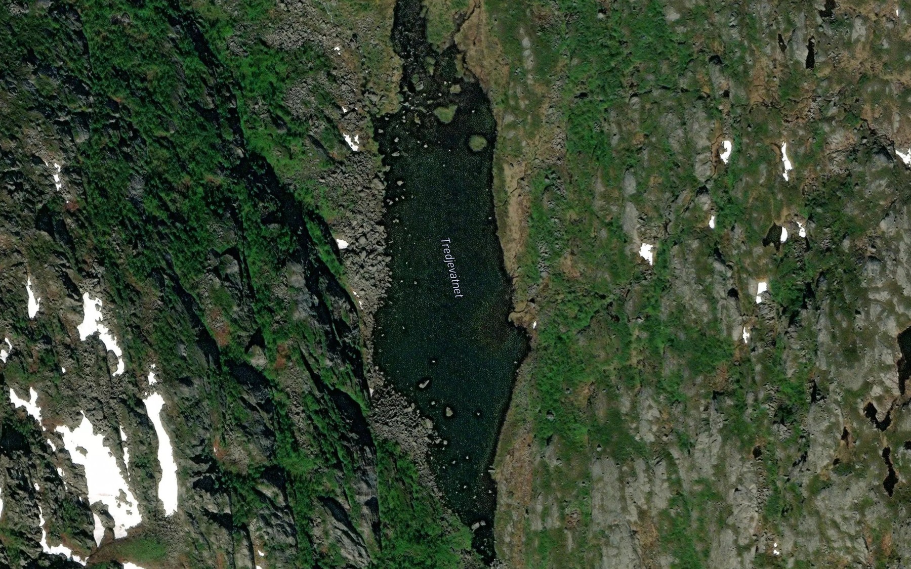 Satellite map of the Tredjevatnet