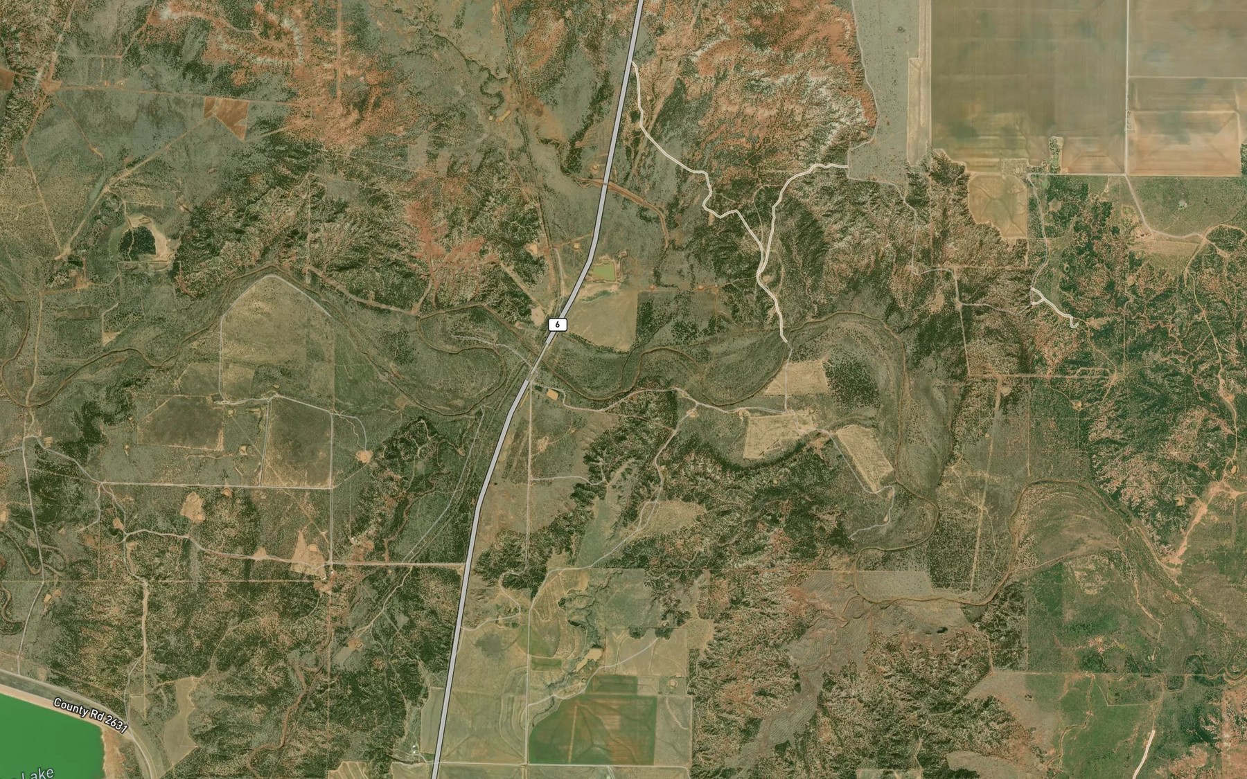 Satellite map of the Salt Flat Creek