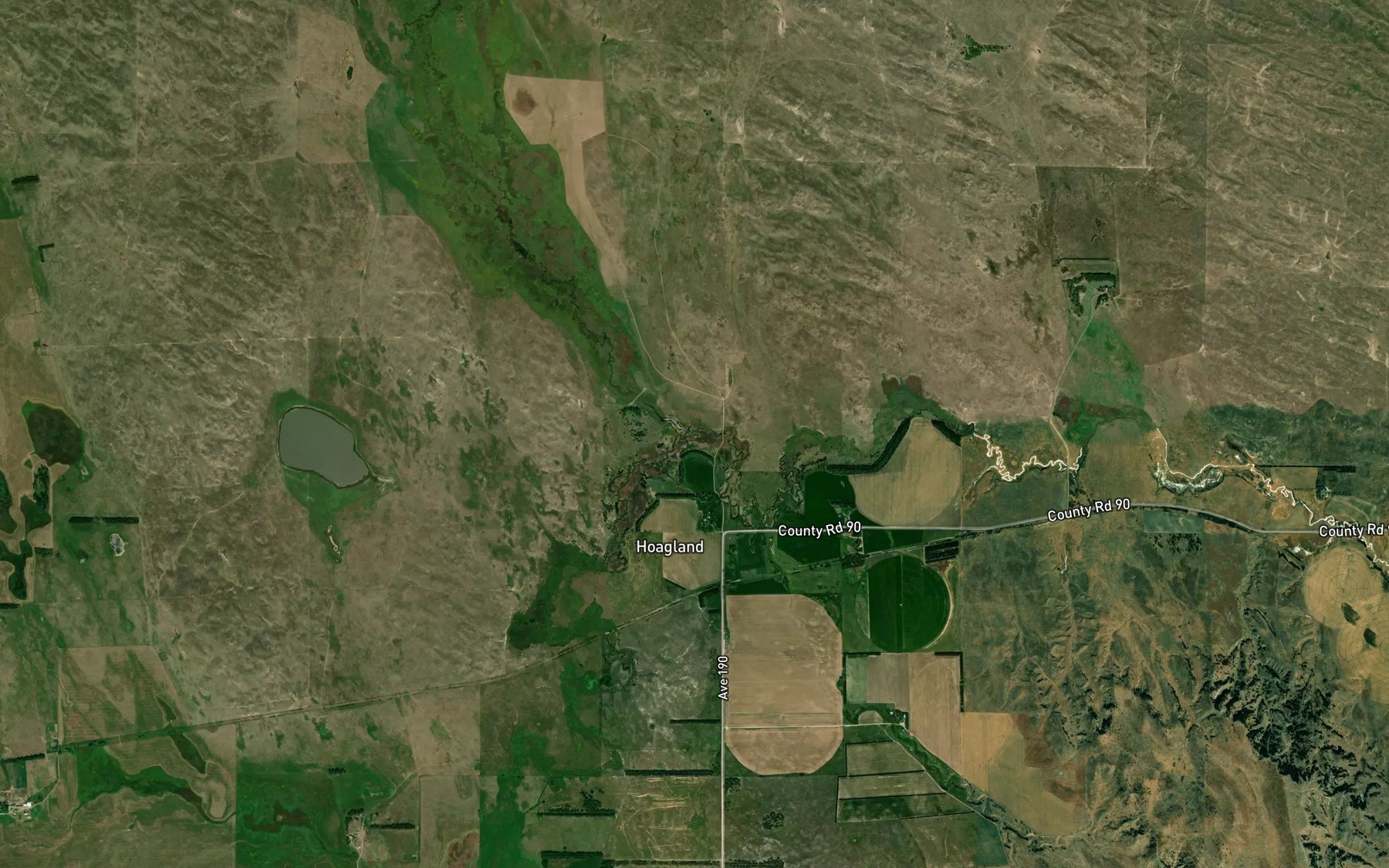 Satellite map of the North Fork South Loup River