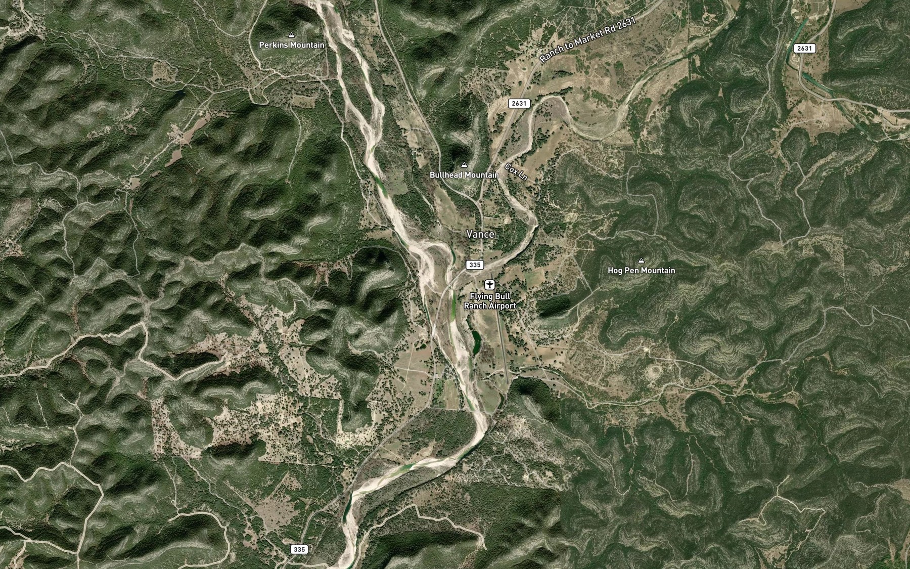 Satellite map of the Bullhead Creek