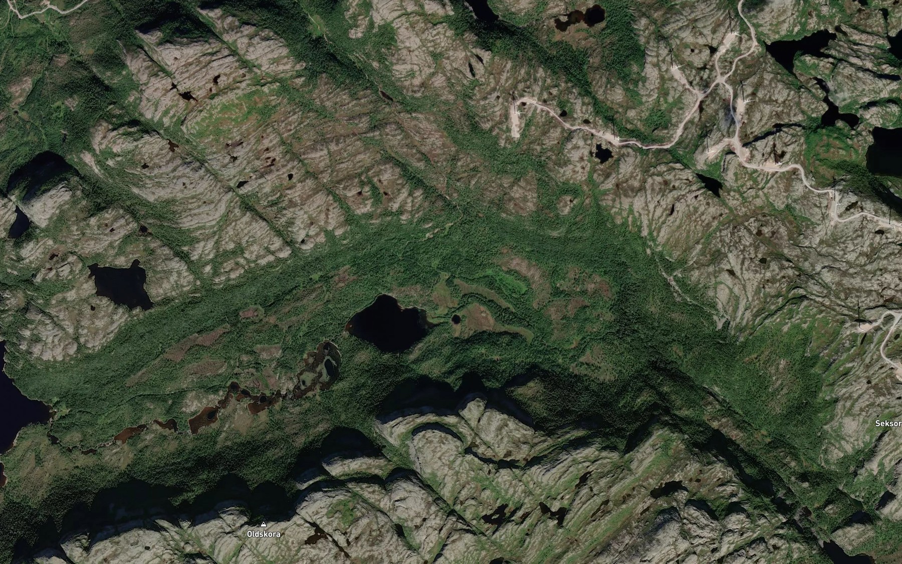 Satellite map of the Tverrbekken