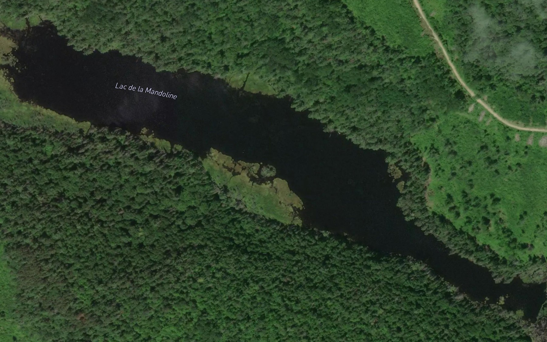Satellite map of the Lac de la Mandoline