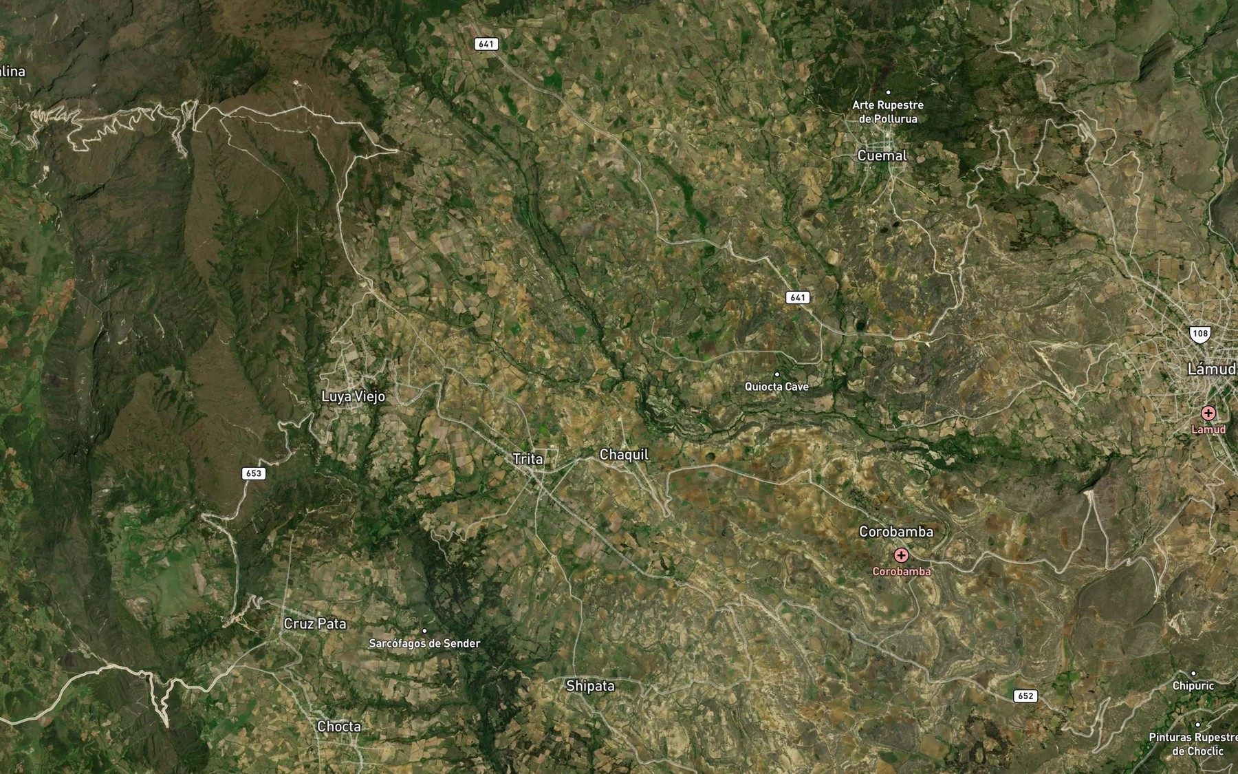 Satellite map of the Quebrada Nacnahuin