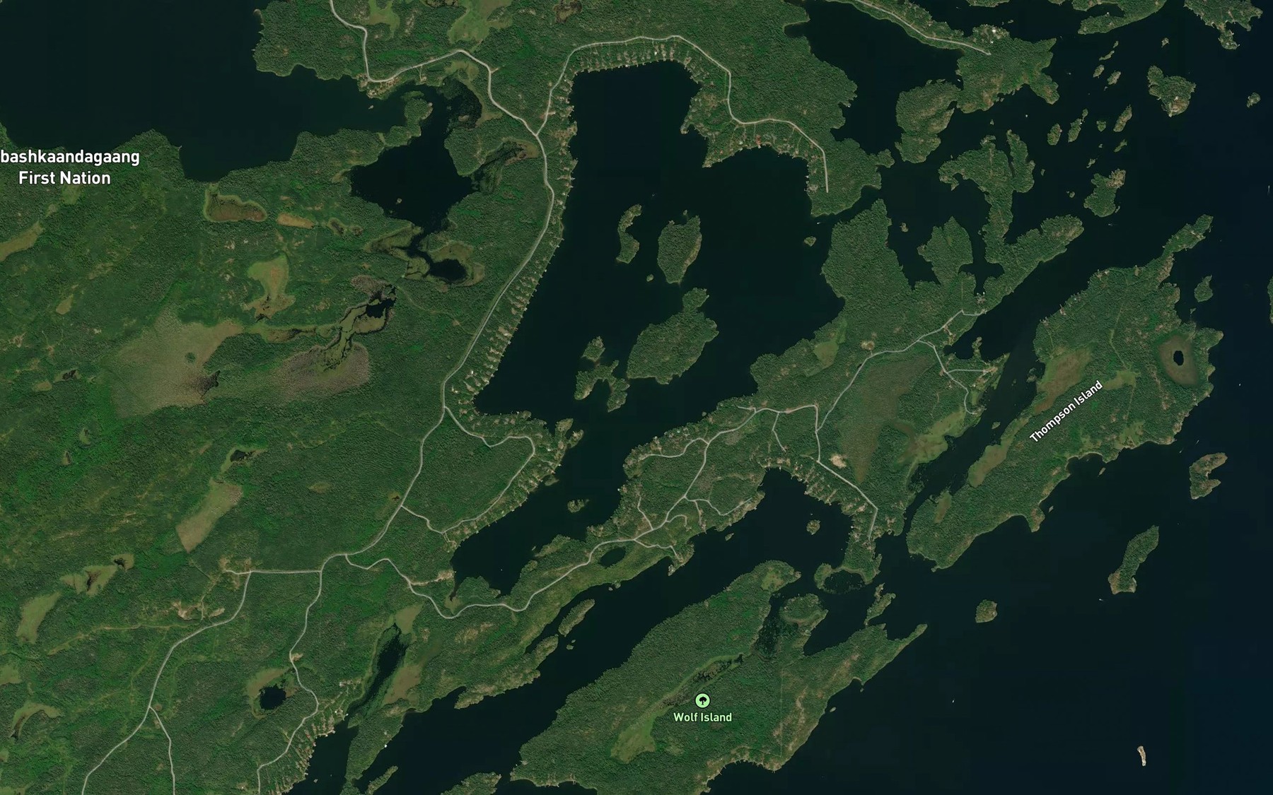 Satellite map of the Poplar Bay