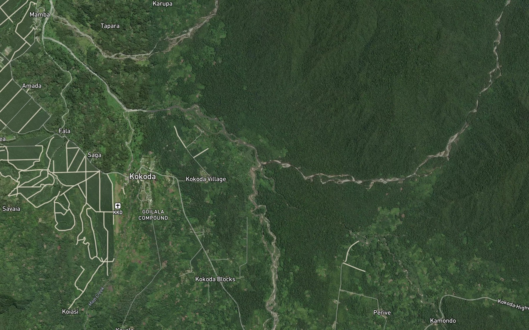 Satellite map of the Mamba River