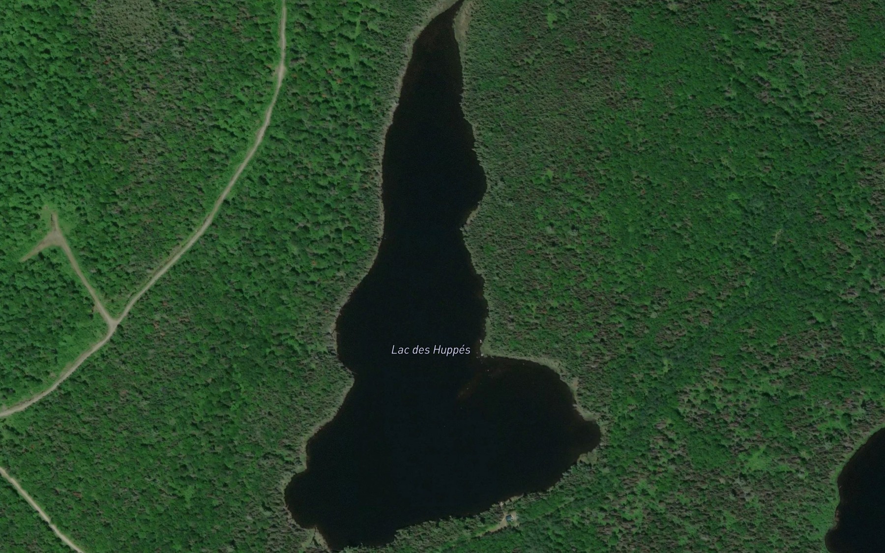 Satellite map of the Lac des Huppes