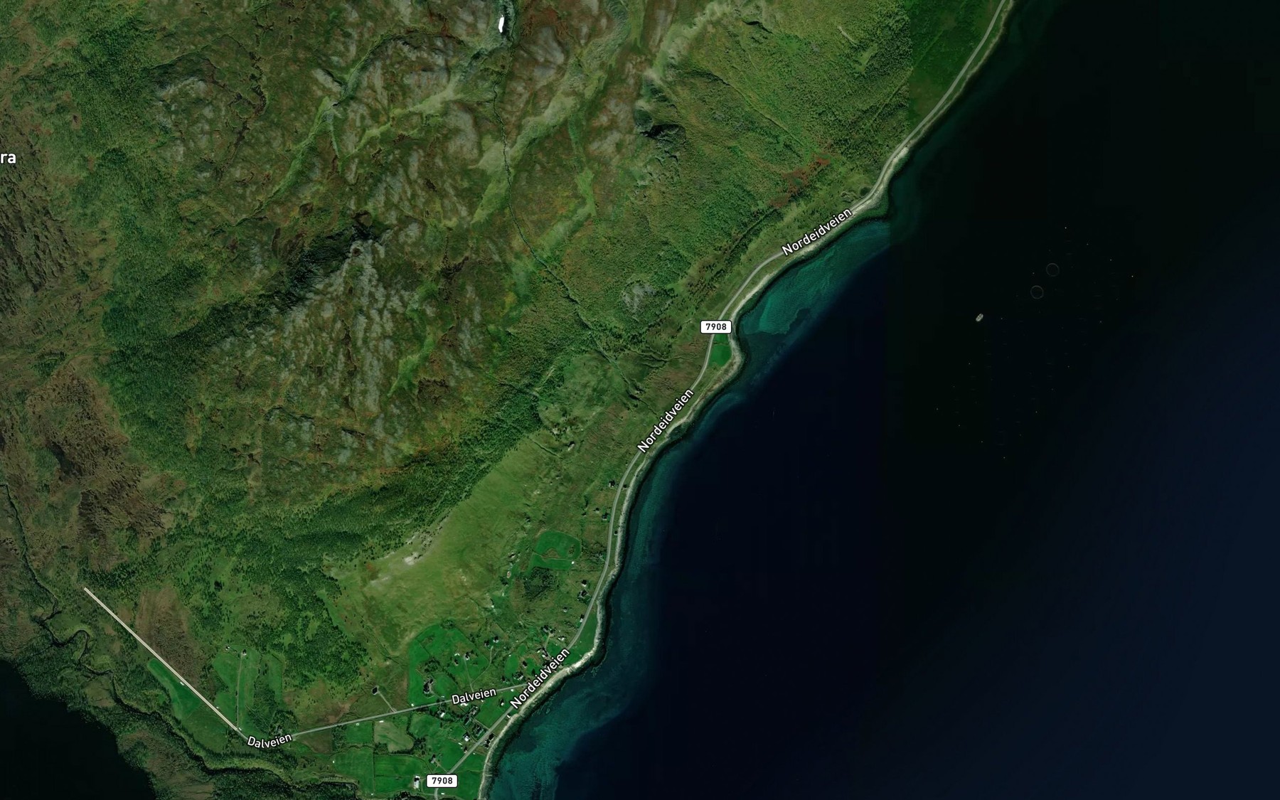 Satellite map of the Krokelva
