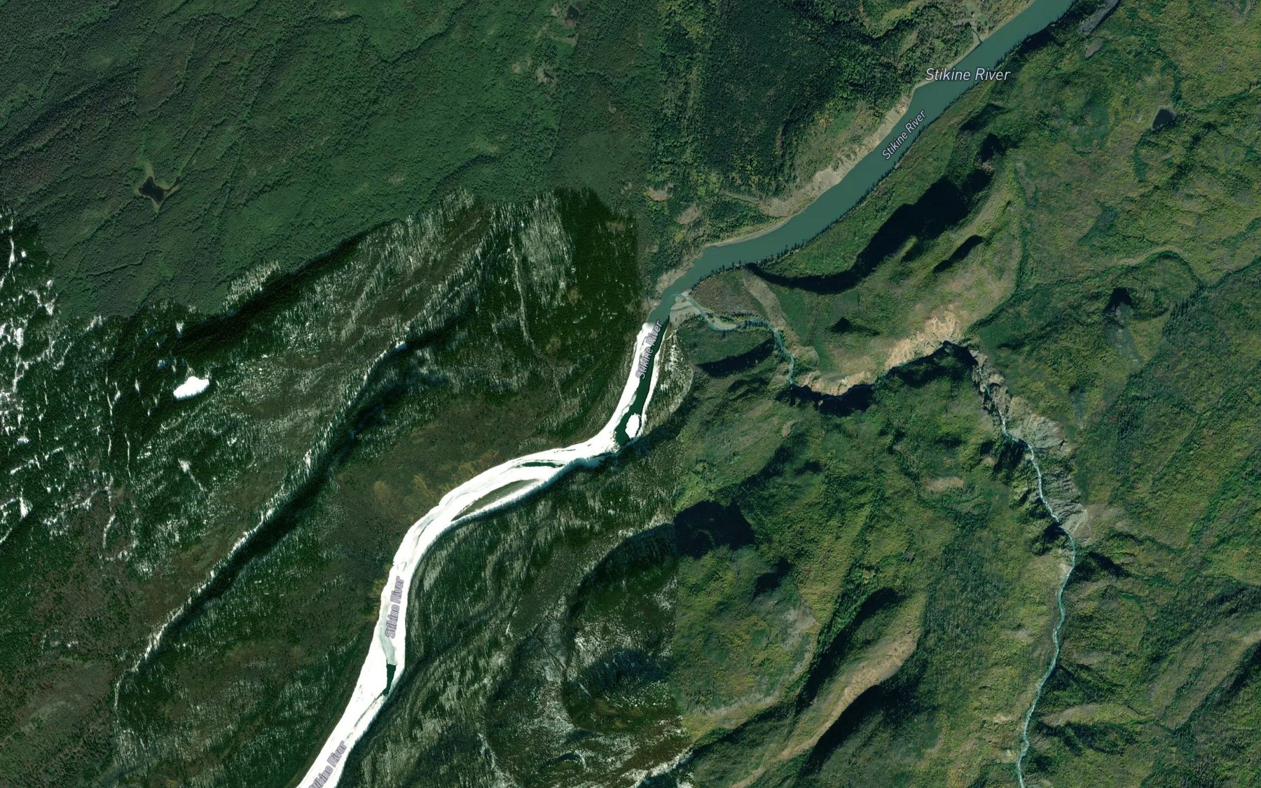 Satellite map of the Yehiniko Creek