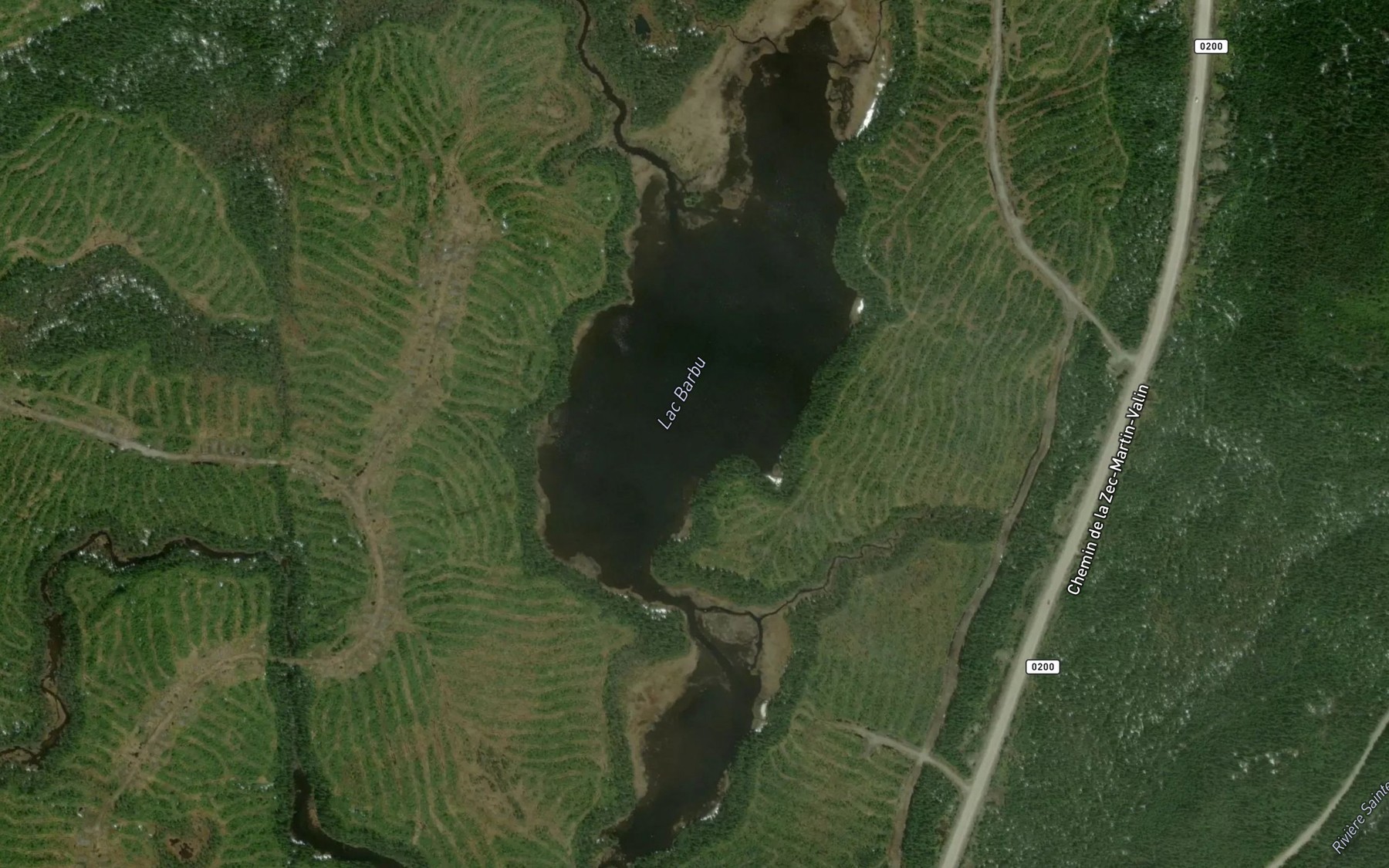 Satellite map of the Lac Barbu